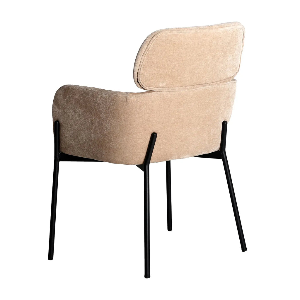Chaise de Salle à Manger en Tissu Beige CRESSE - 48 x 48 cm KODU