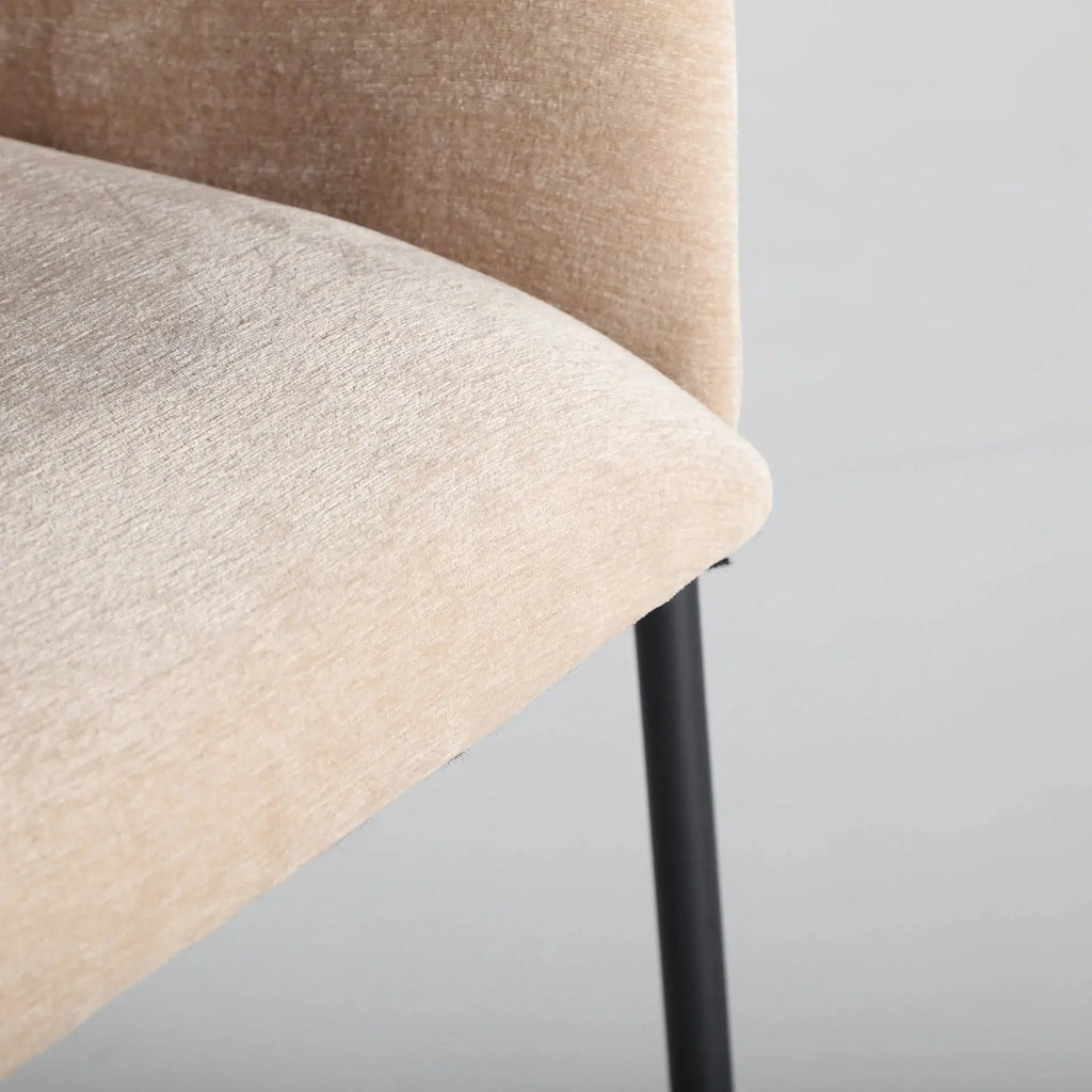 Chaise de Salle à Manger en Tissu Beige CRESSE - 48 x 48 cm KODU