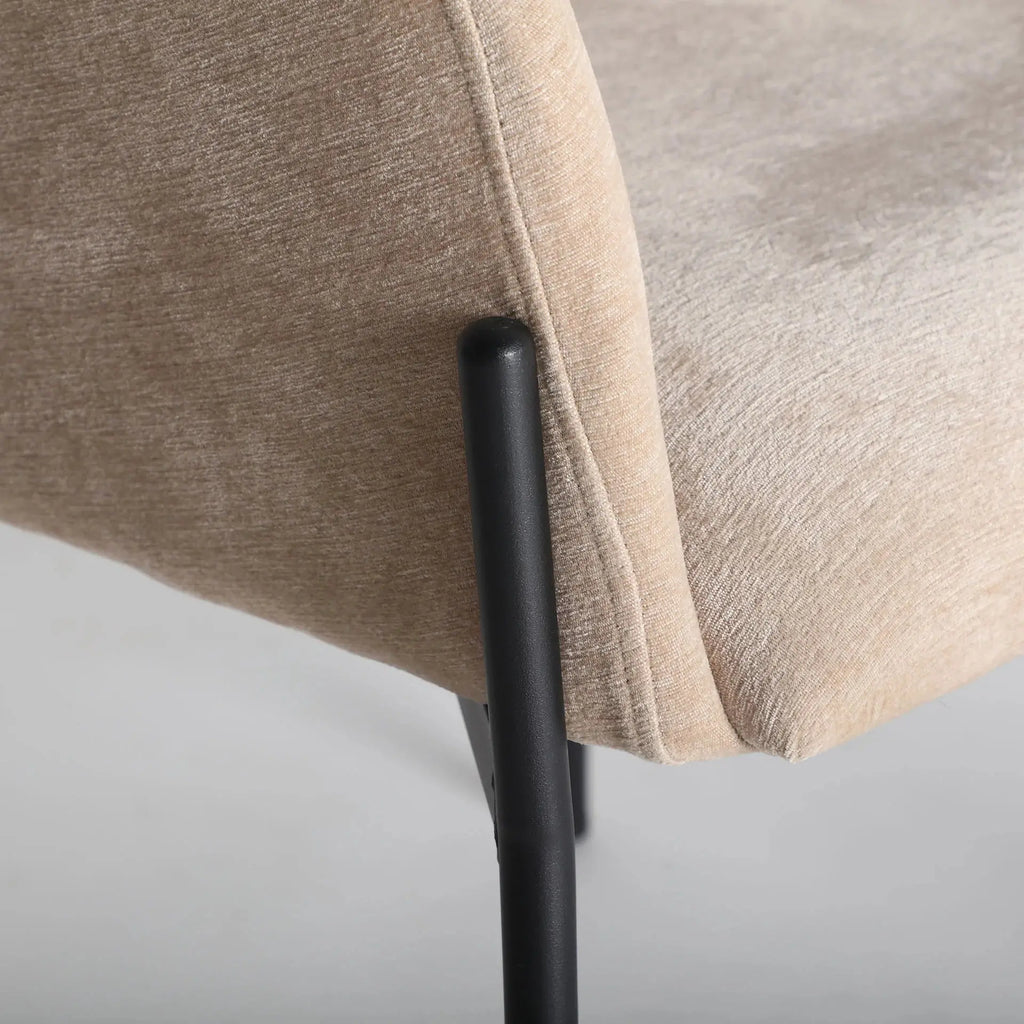 Chaise de Salle à Manger en Tissu Beige CRESSE - 48 x 48 cm KODU