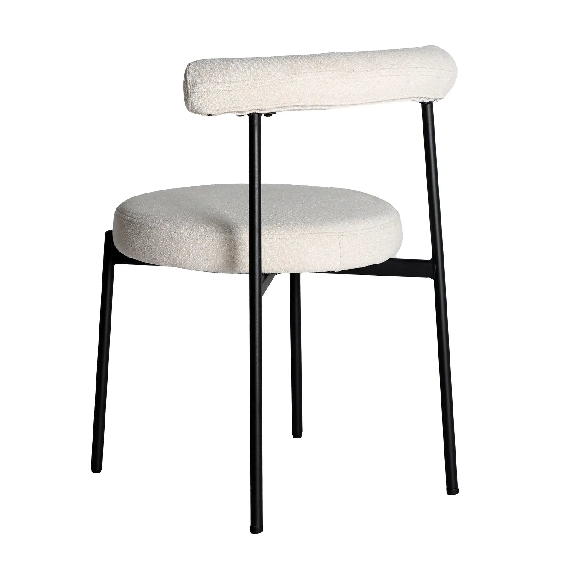 Chaise de Salle à Manger en Tissu Blanc Cassé BREVILLE -  55 x 56 cm KODU