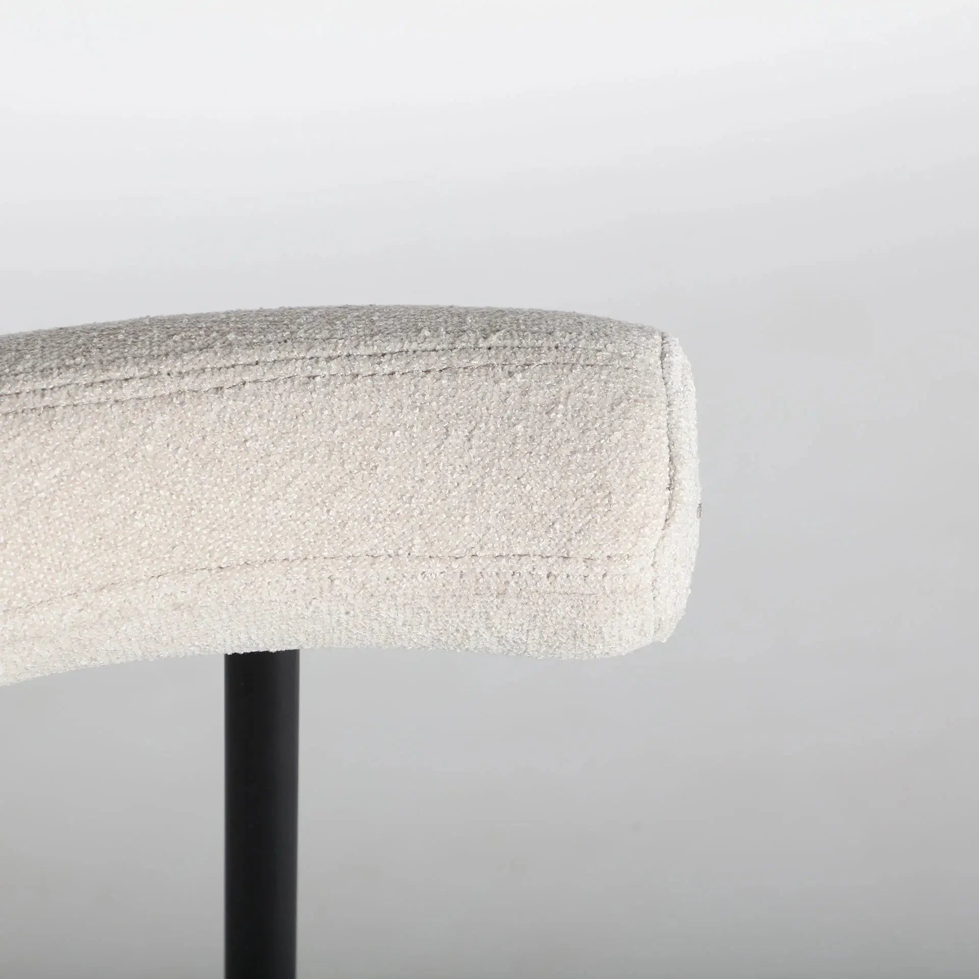 Chaise de Salle à Manger en Tissu Blanc Cassé BREVILLE -  55 x 56 cm KODU