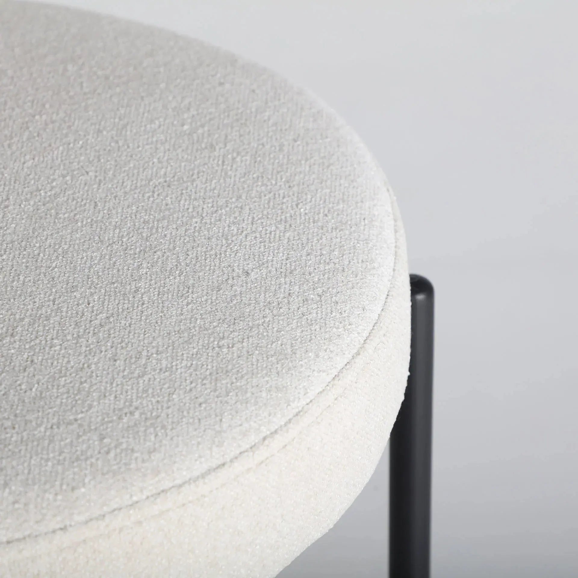 Chaise de Salle à Manger en Tissu Blanc Cassé BREVILLE -  55 x 56 cm KODU