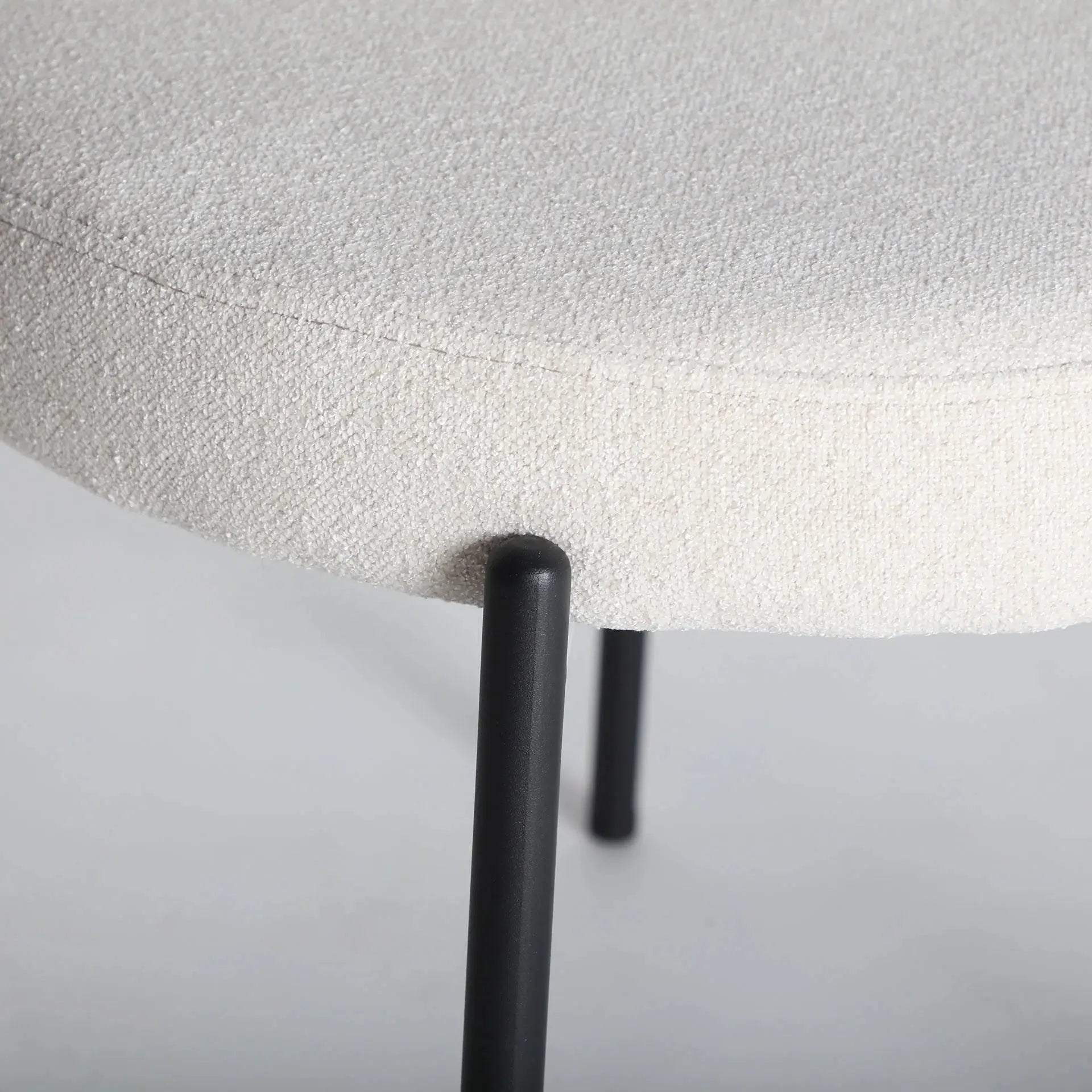 Chaise de Salle à Manger en Tissu Blanc Cassé BREVILLE -  55 x 56 cm KODU