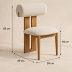 Chaise BETTY en bois massif et assise en tissu