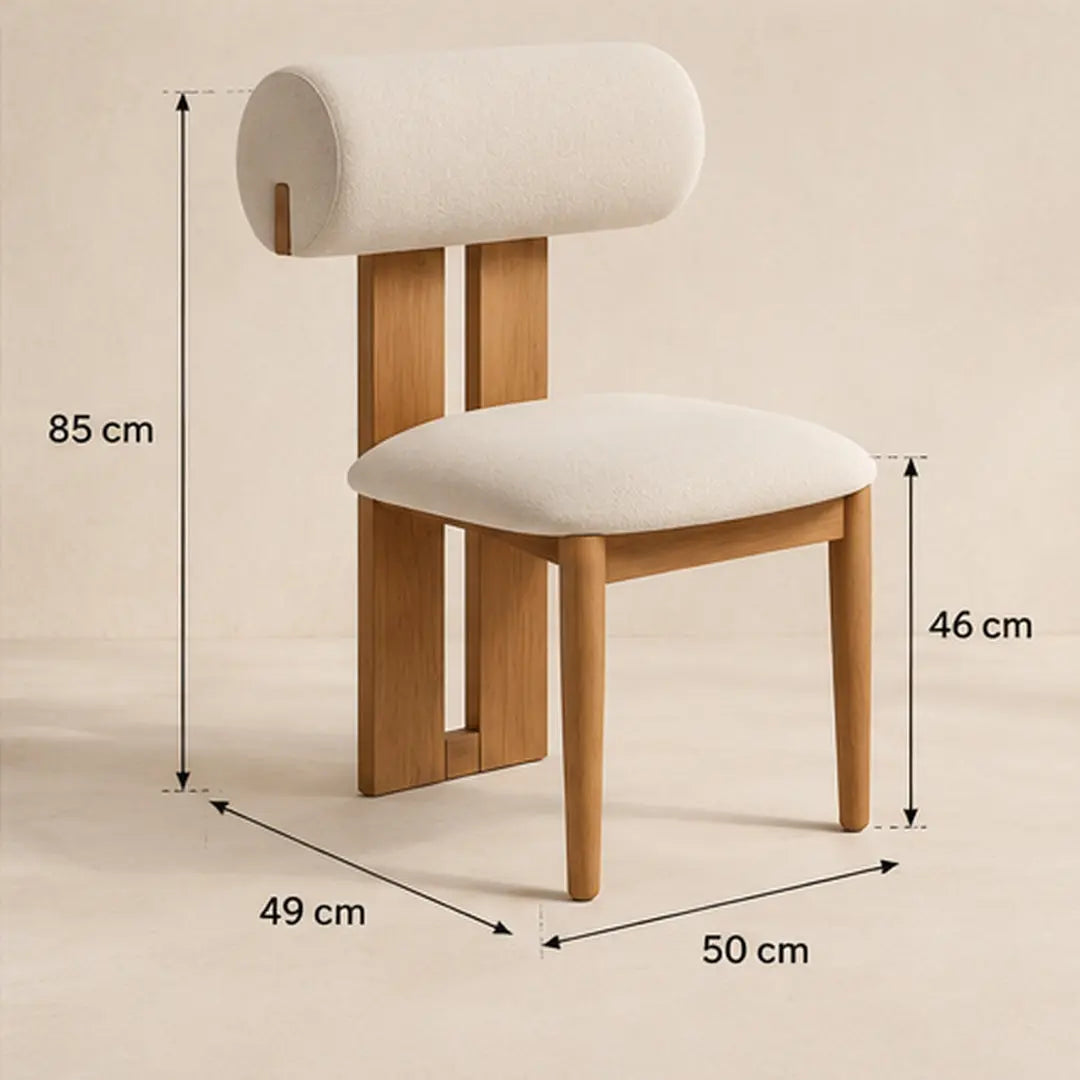 Chaise BETTY en bois massif et assise en tissu