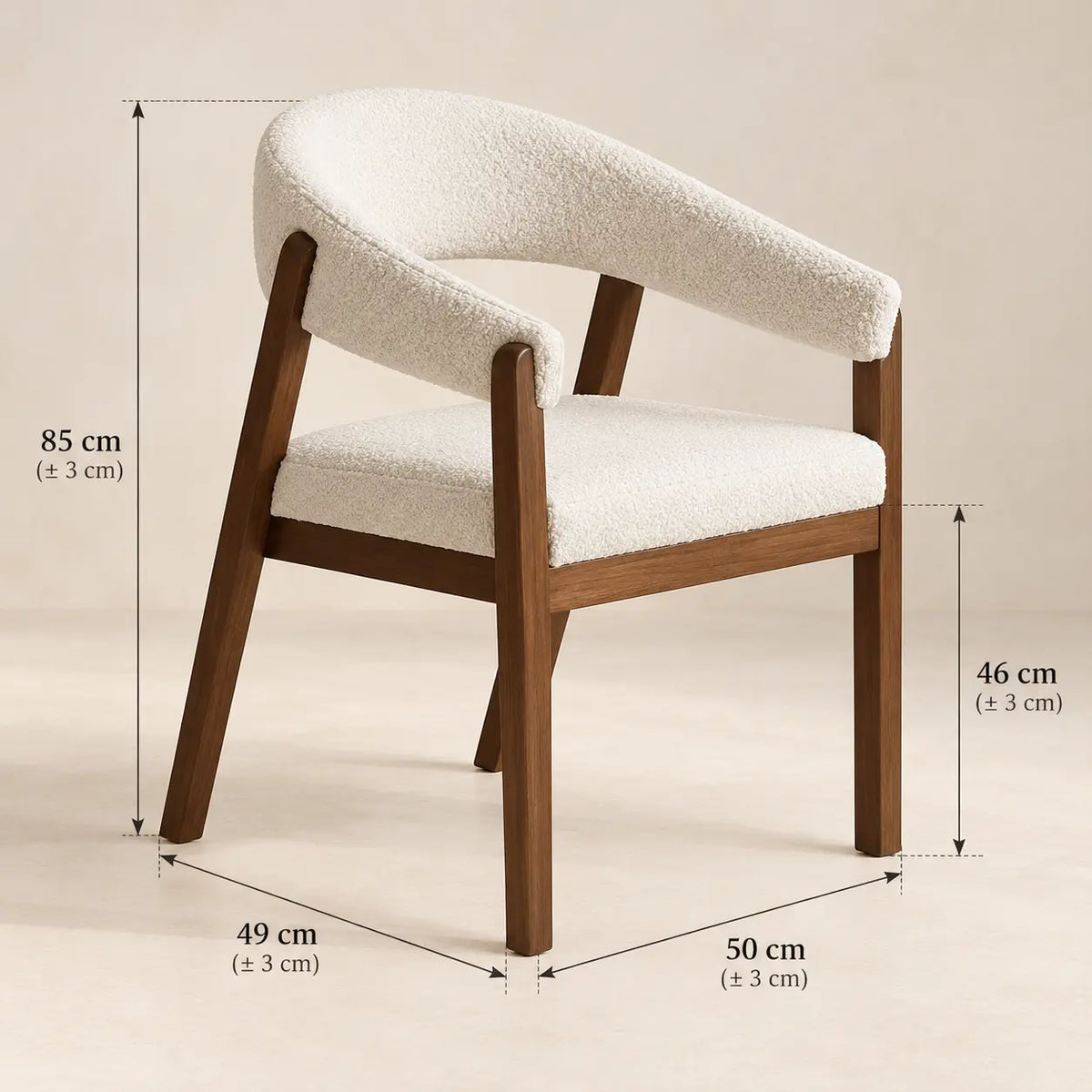 Chaise en Bois CLOUDY - 50 x 46 cm Hawali Home