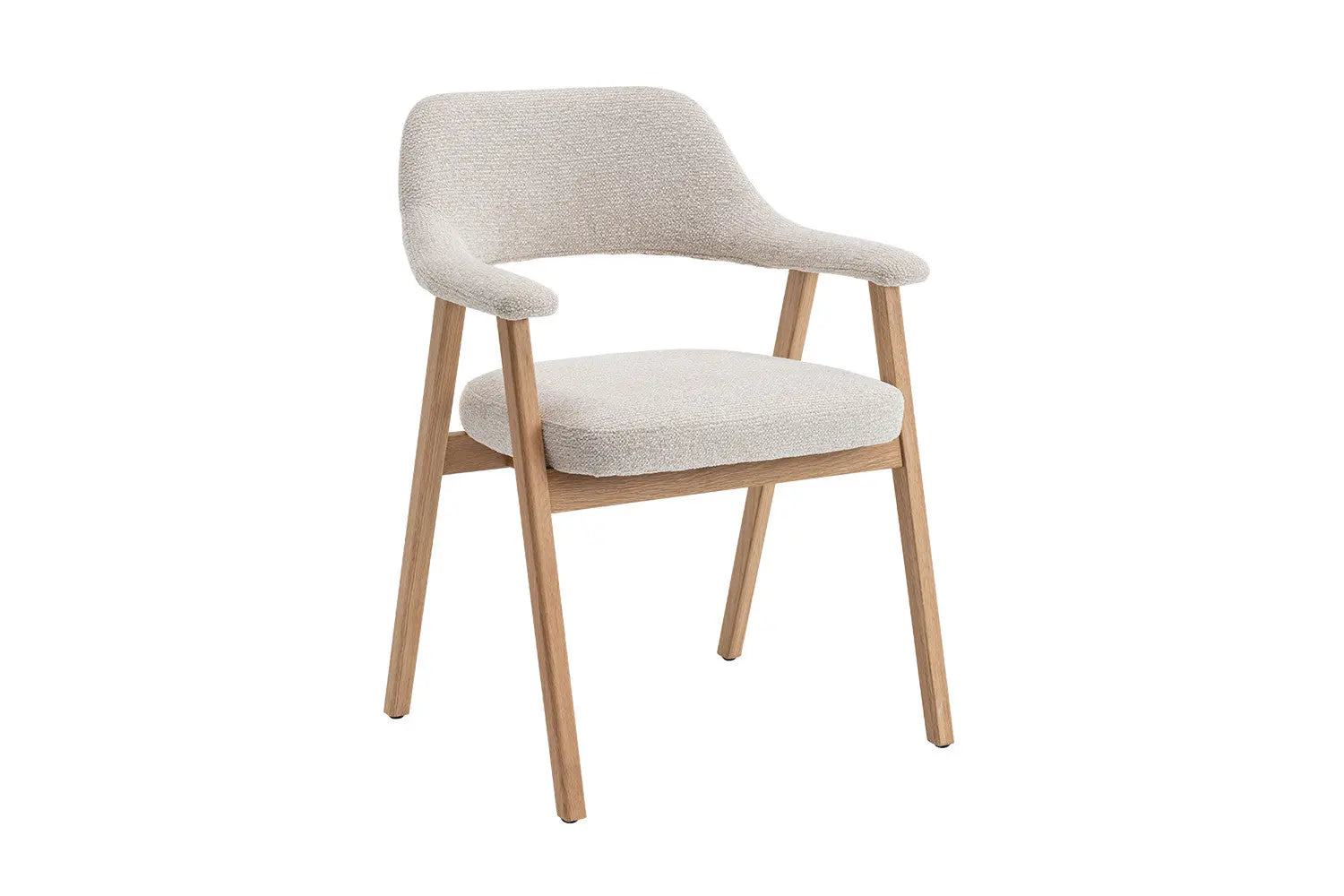 Chaise en Bois Massif avec Accoudoirs Tissu Beige MIA - 64 x 59.5 cm Rousseau