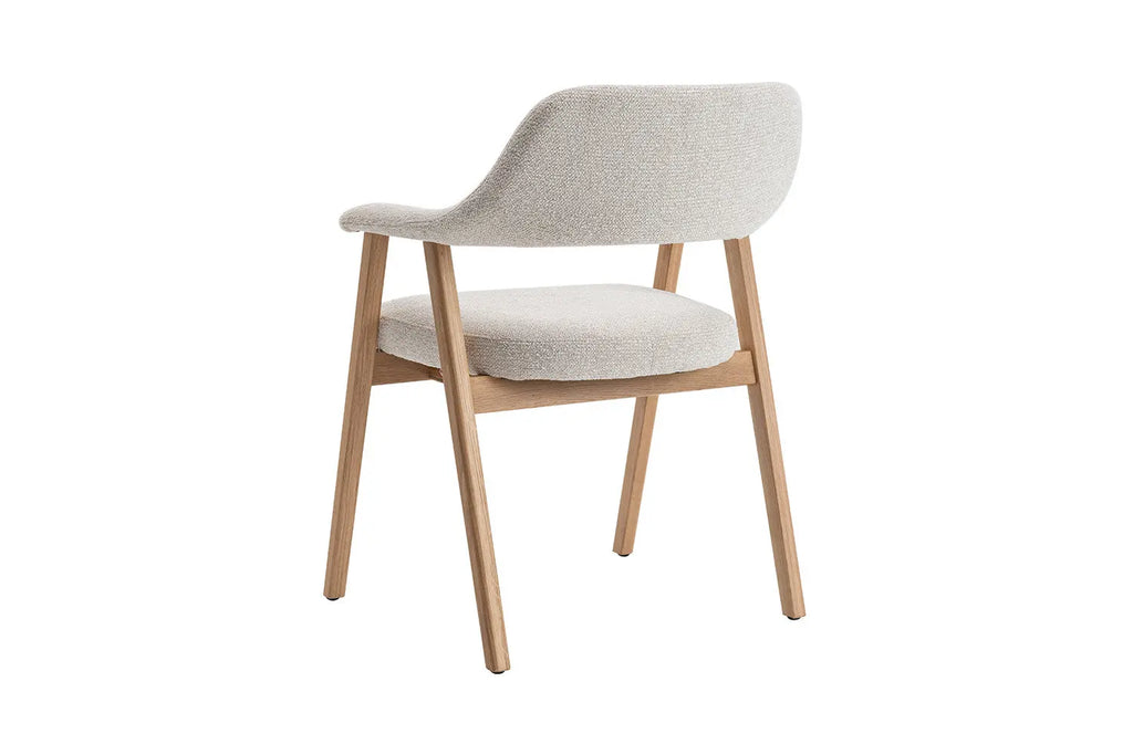 Chaise en Bois Massif avec Accoudoirs Tissu Beige MIA - 64 x 59.5 cm Rousseau