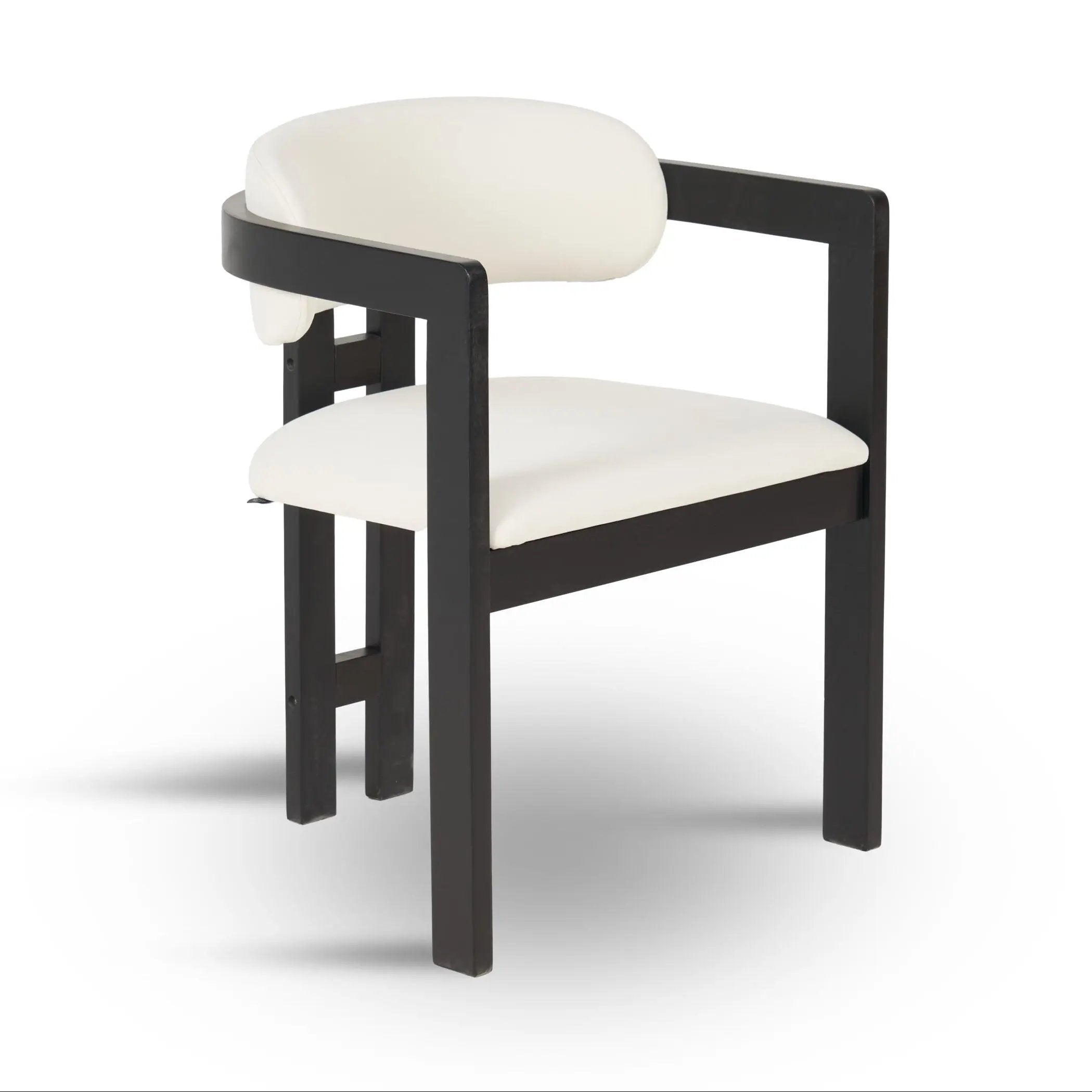 Chaise en Bois Tissu Velours Beige MOLLY - 76 x 61 cm Hawali Home