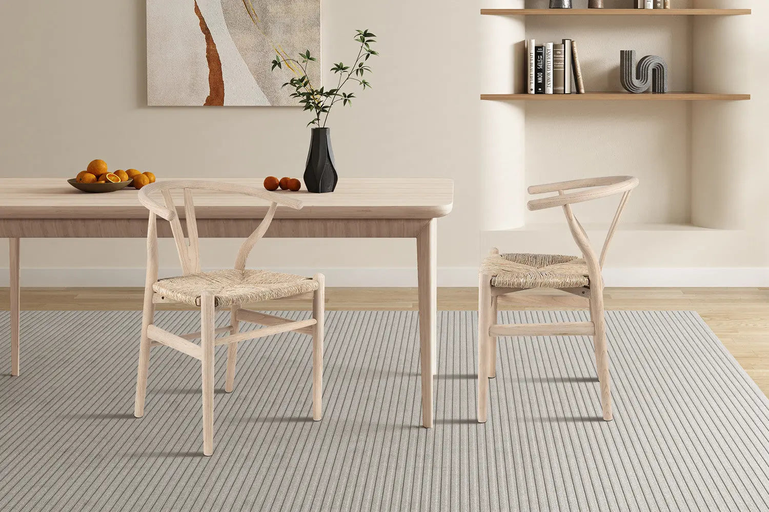 Chaise en Bois avec Assise Tissé ELIA - 55 x 52.5cm Rousseau