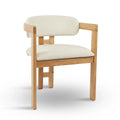 Chaise en Bois d’Hévéa Tissu Velours Beige MOLLY - 76 x 61 cm Hawali Home