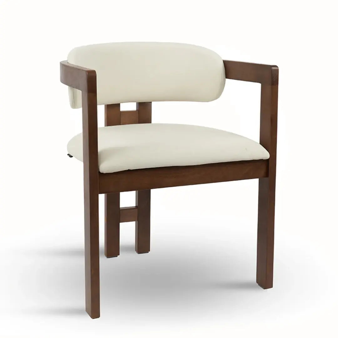 Chaise en Bois d’Hévéa Tissu Velours Beige MOLLY - 76 x 61 cm Hawali Home