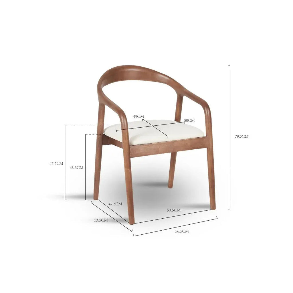 Chaise en Bois d'hévéa LINA avec tissu velours antitache - 50.5 x 47.5 cm Hawali Home