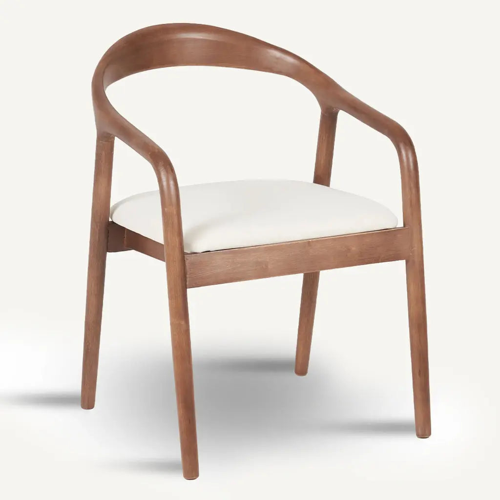 Chaise en Bois d'hévéa LINA avec tissu velours antitache - 50.5 x 47.5 cm Hawali Home