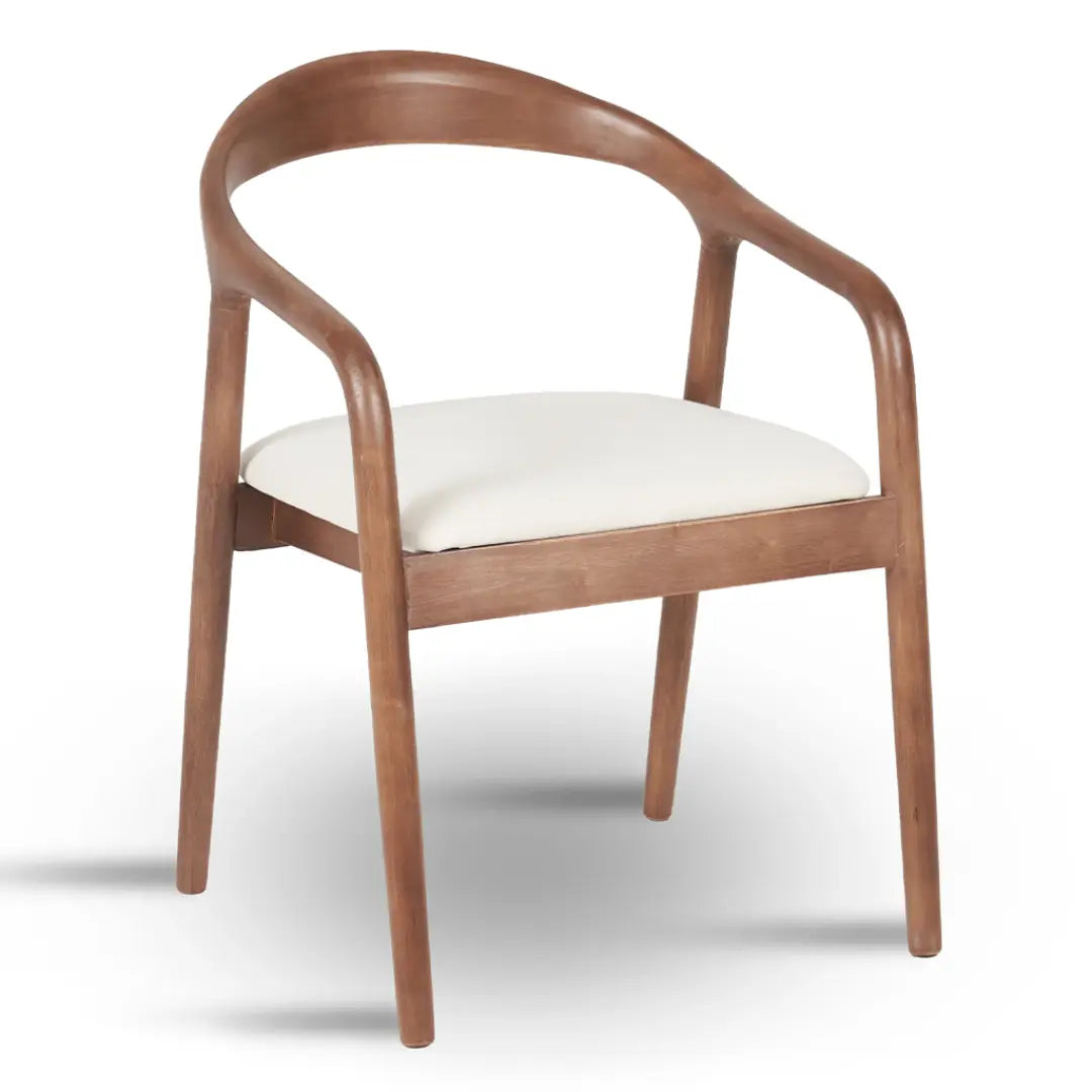 Chaise en Bois d'hévéa LINA avec tissu velours antitache - 50.5 x 47.5 cm Hawali Home