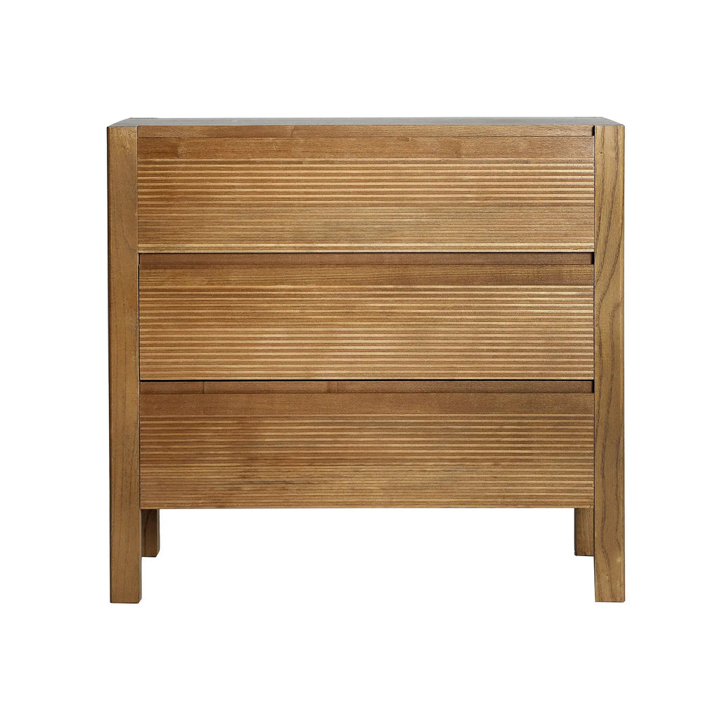 Commode en Bois de Frêne avec Bois MDF Brun COPENHAGUE - 85 x 41 cm KODU