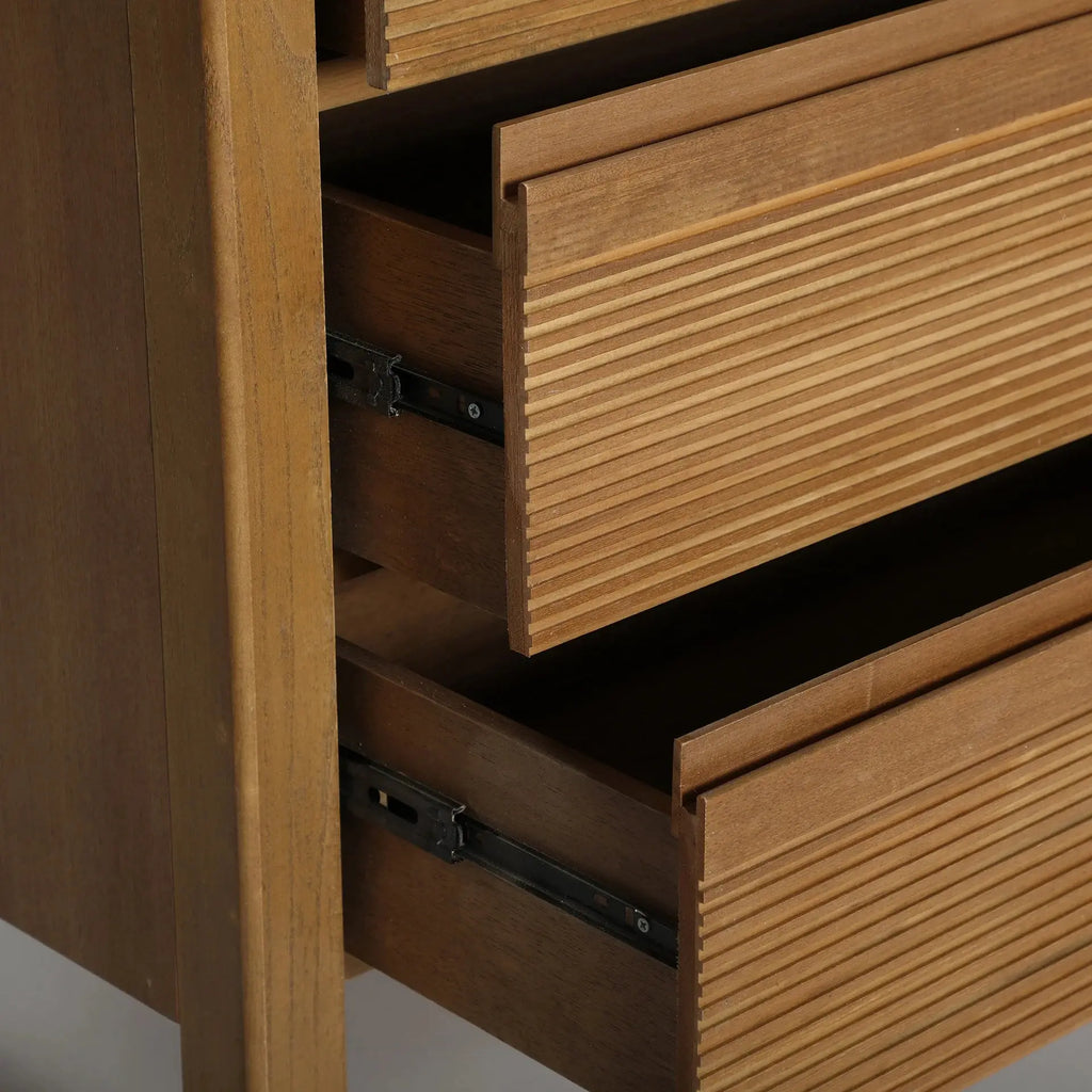 Commode en Bois de Frêne avec Bois MDF Brun COPENHAGUE - 85 x 41 cm KODU