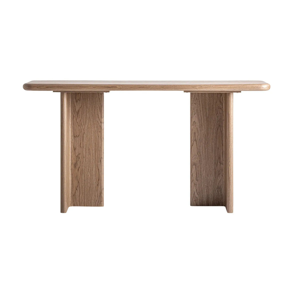 Console de Salon En Bois MDF et Placage de Bois Marron Clair LIRA - 150 x 40 cm KODU