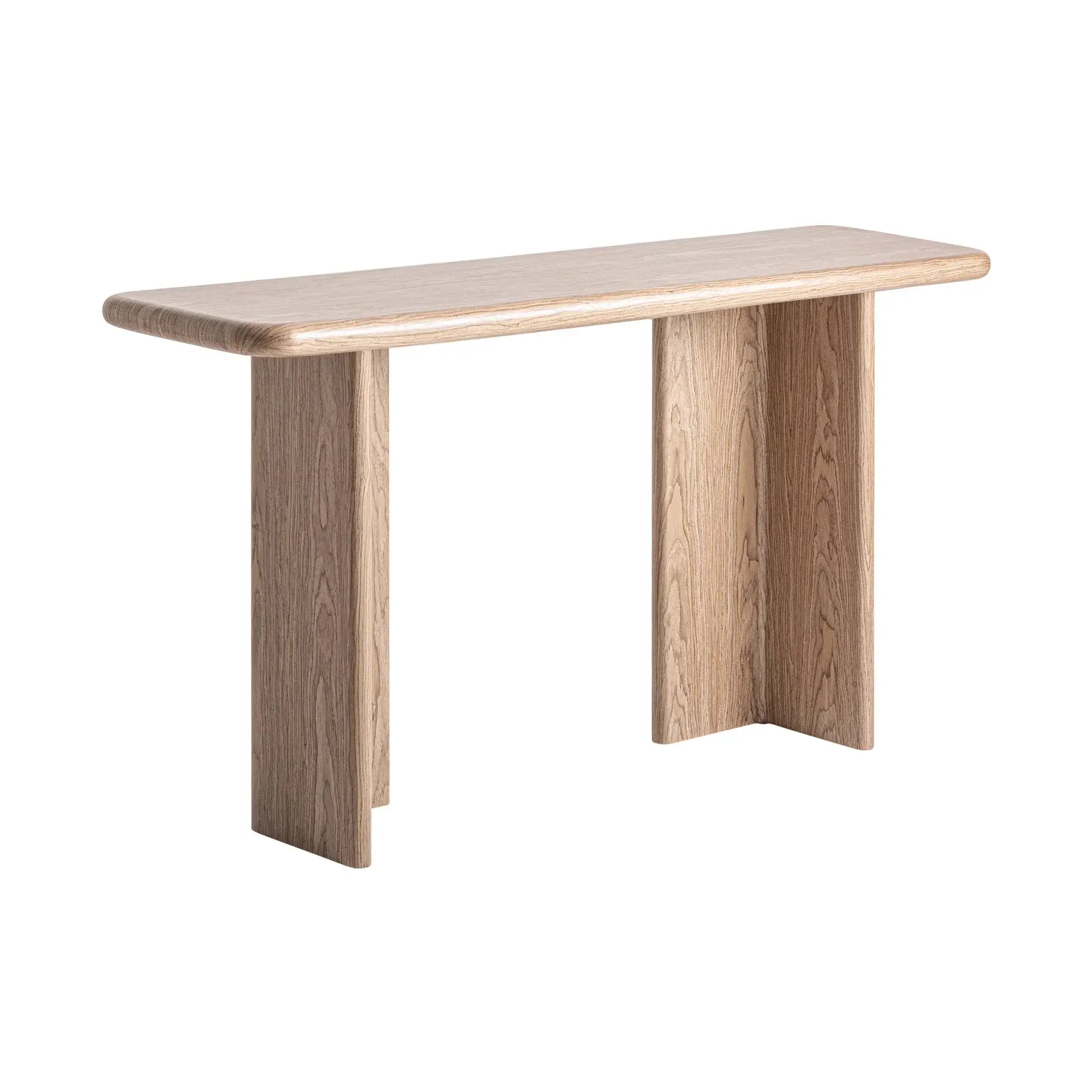 Console de Salon En Bois MDF et Placage de Bois Marron Clair LIRA - 150 x 40 cm KODU