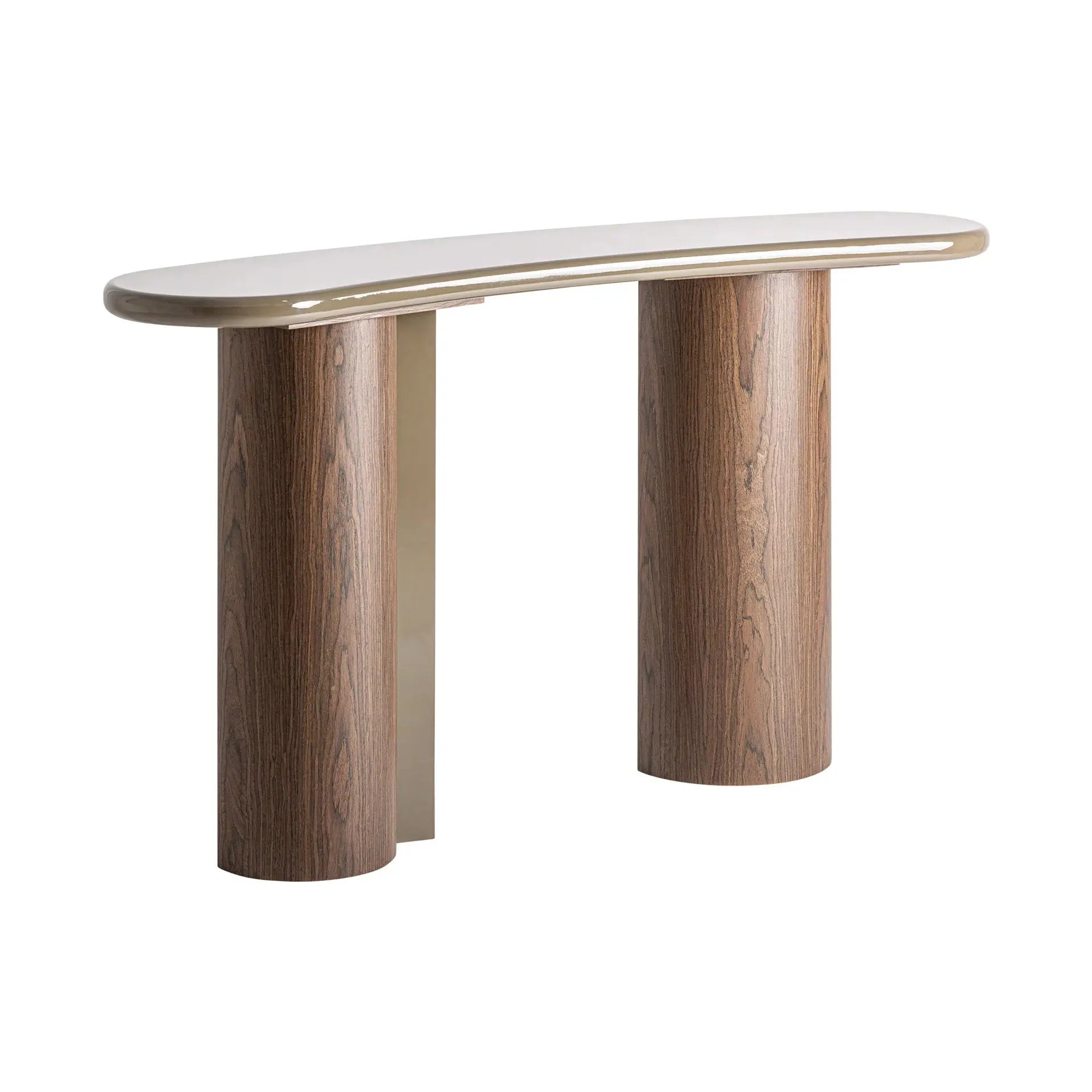 Console de Salon En Bois MDF et Placage de Bois Marron Clair ROOT - 150 x 40 cm KODU