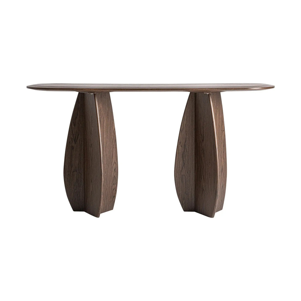 Console de Salon en Bois MDF et Placage en Bois Marron ARKO - 150 x 40 cm KODU