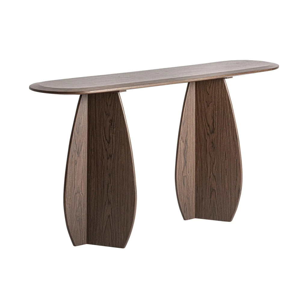 Console de Salon en Bois MDF et Placage en Bois Marron ARKO - 150 x 40 cm KODU