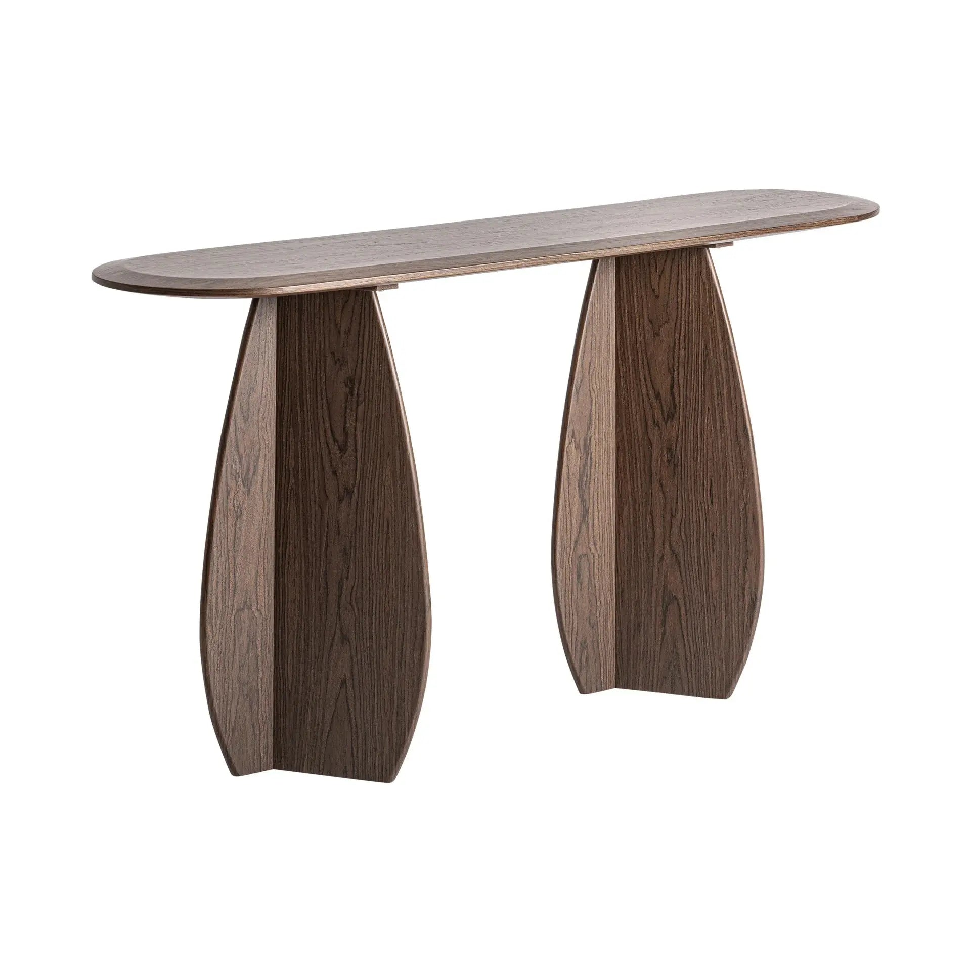 Console de Salon en Bois MDF et Placage en Bois Marron ARKO - 150 x 40 cm KODU