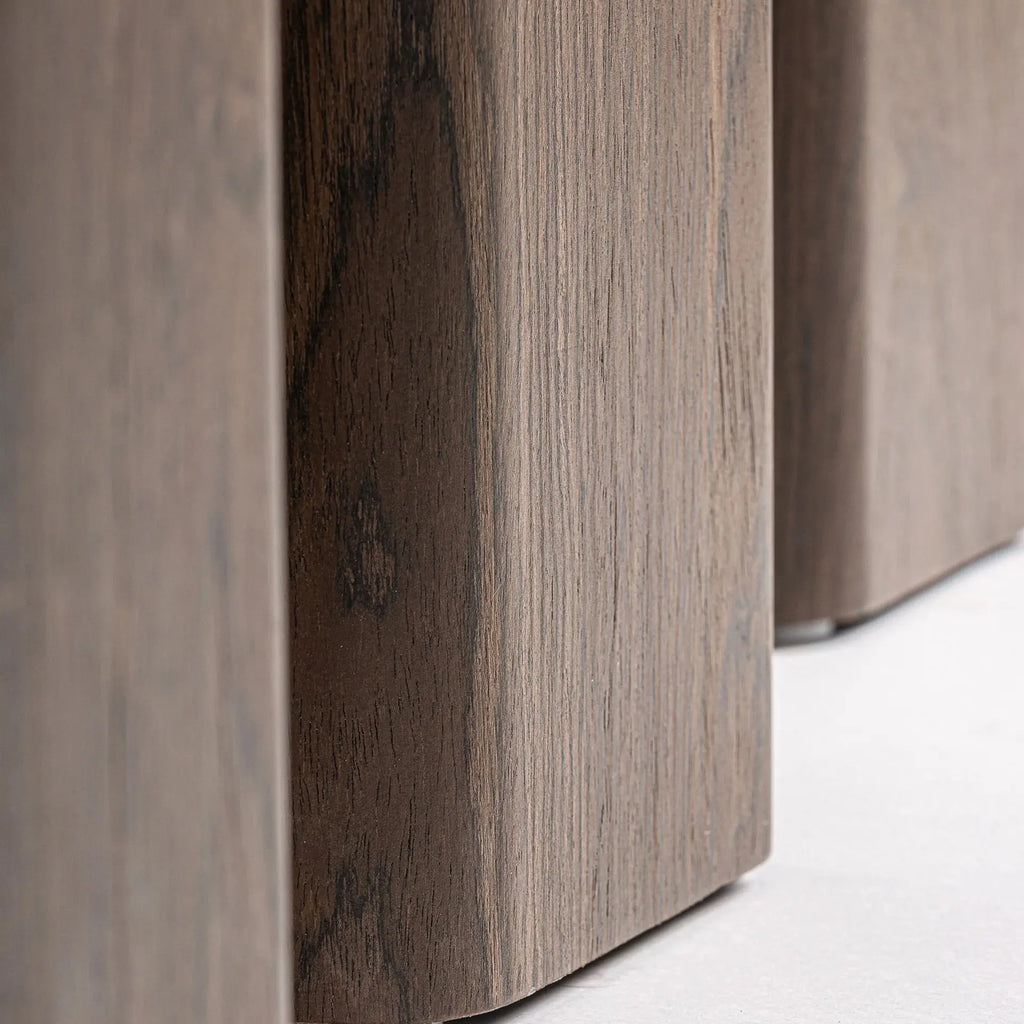 Console en Bois et Marbre Noir ATLAS - 40 x 40 cm KODU