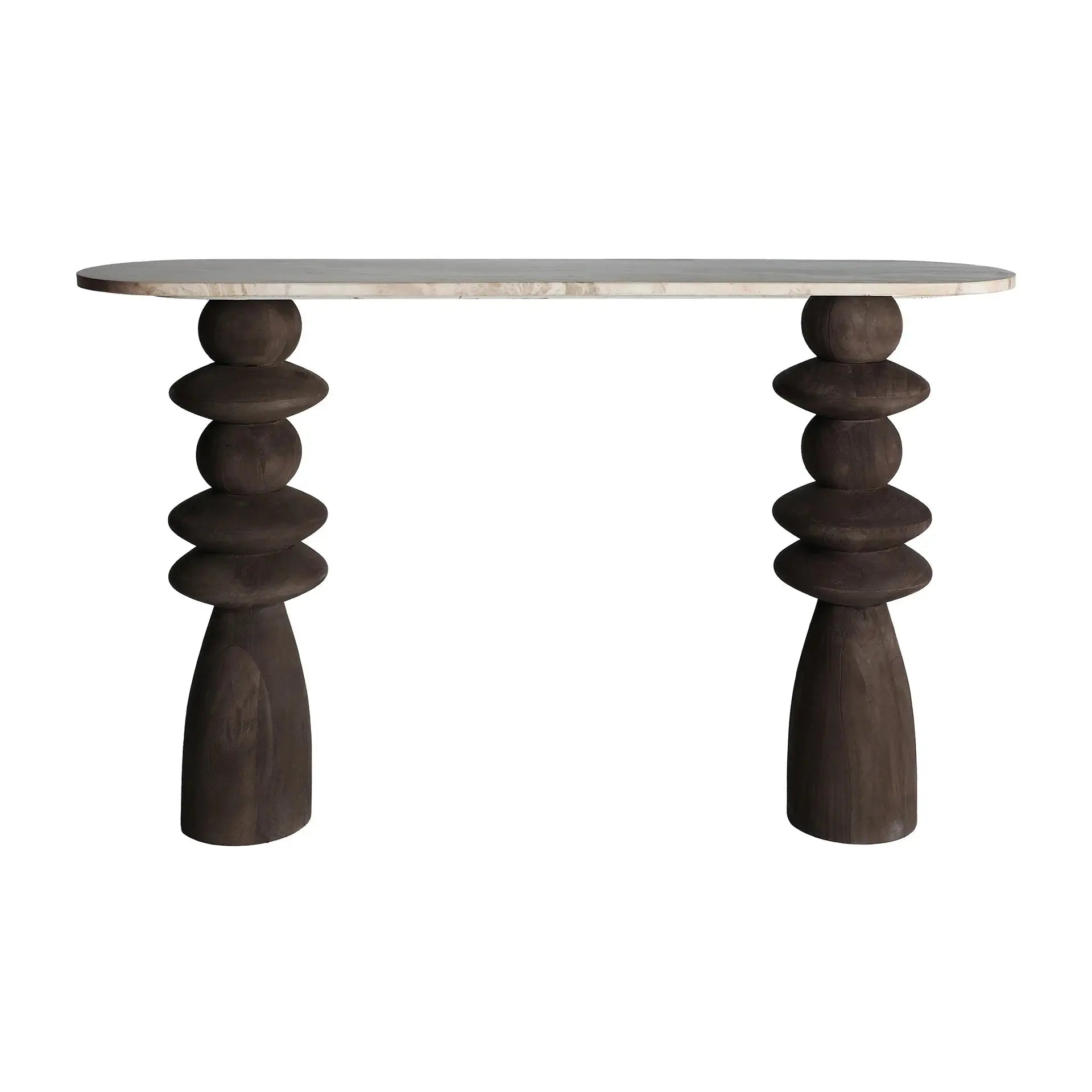 Console en Marbre et Bois de Manguier VRADS - 33 x 133 cm KODU
