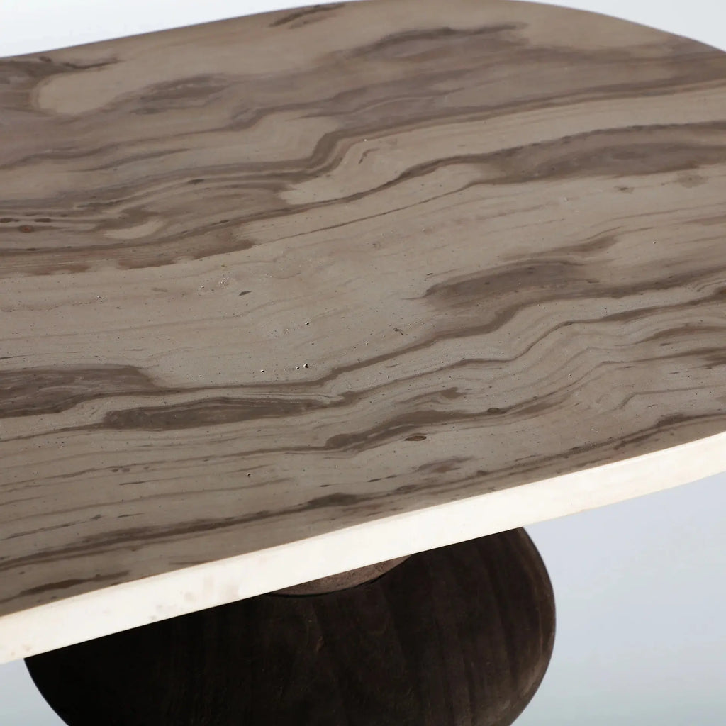 Console en Marbre et Bois de Manguier VRADS - 33 x 133 cm KODU