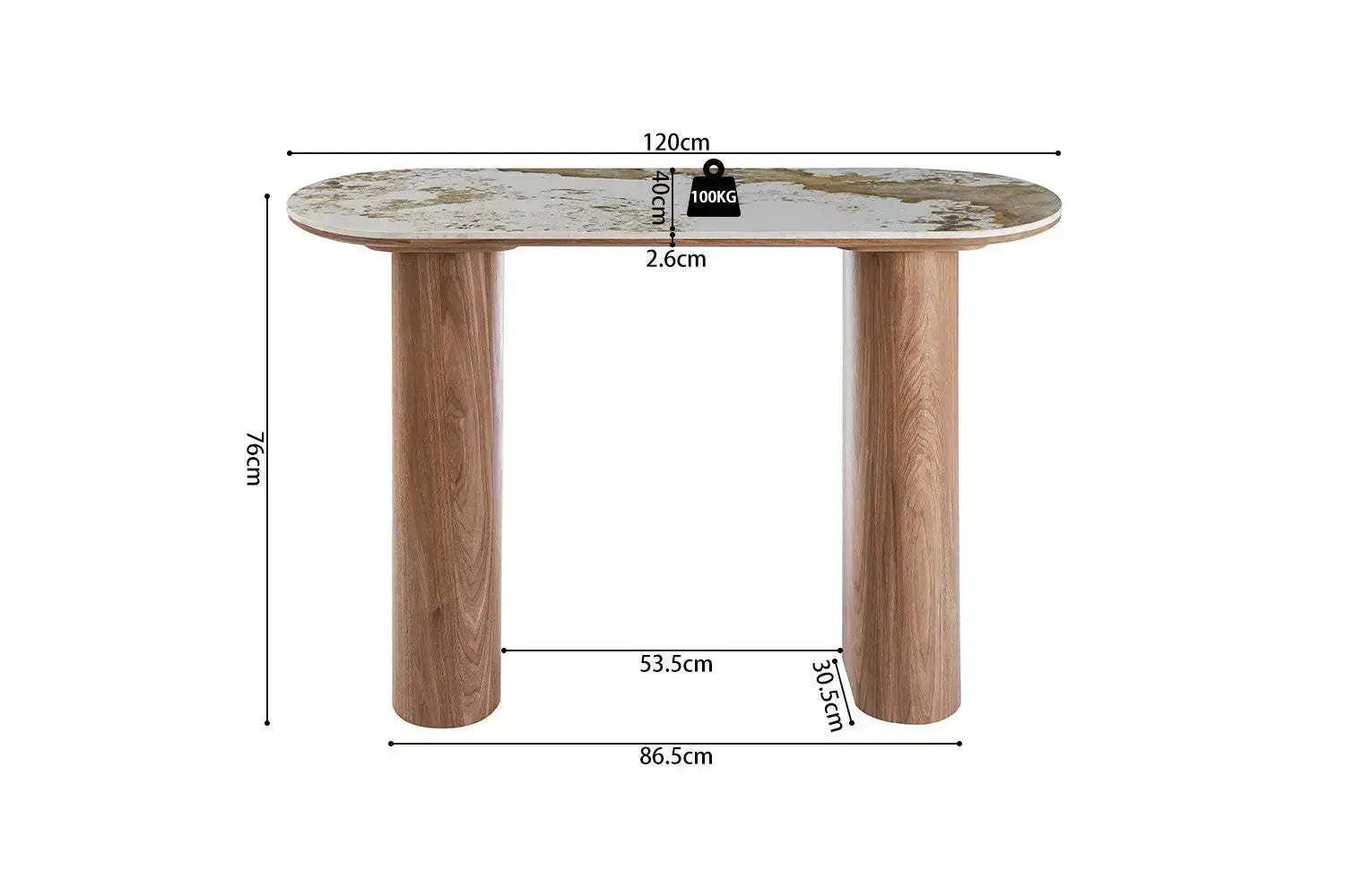 Console en Pierre Frittée SIRA - 120 x 40 cm Rousseau
