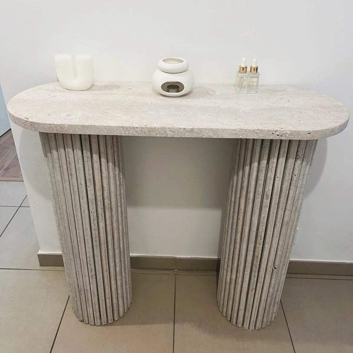 Console en Travertin ESSENCIAL - De 100 à 120 cm Hawali Home