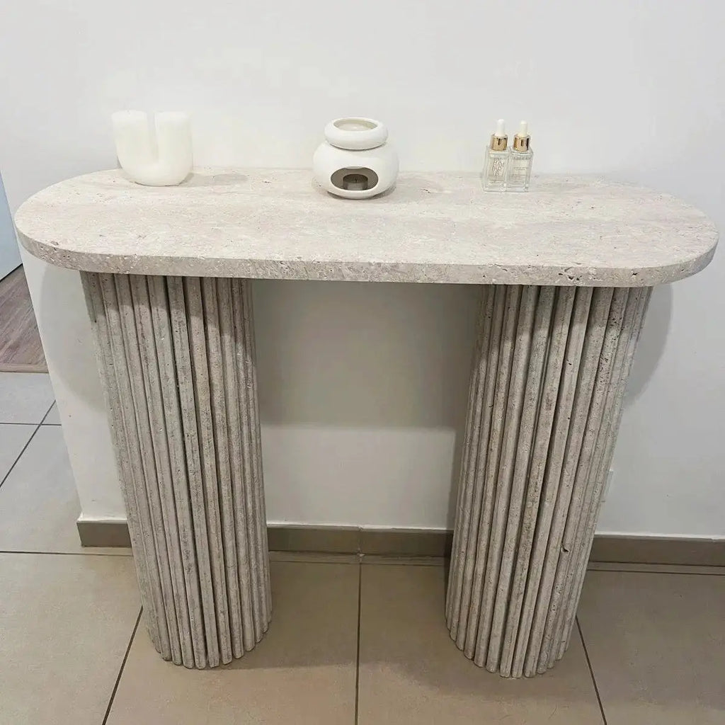 Console en Travertin ESSENCIAL - De 100 à 120 cm Hawali Home