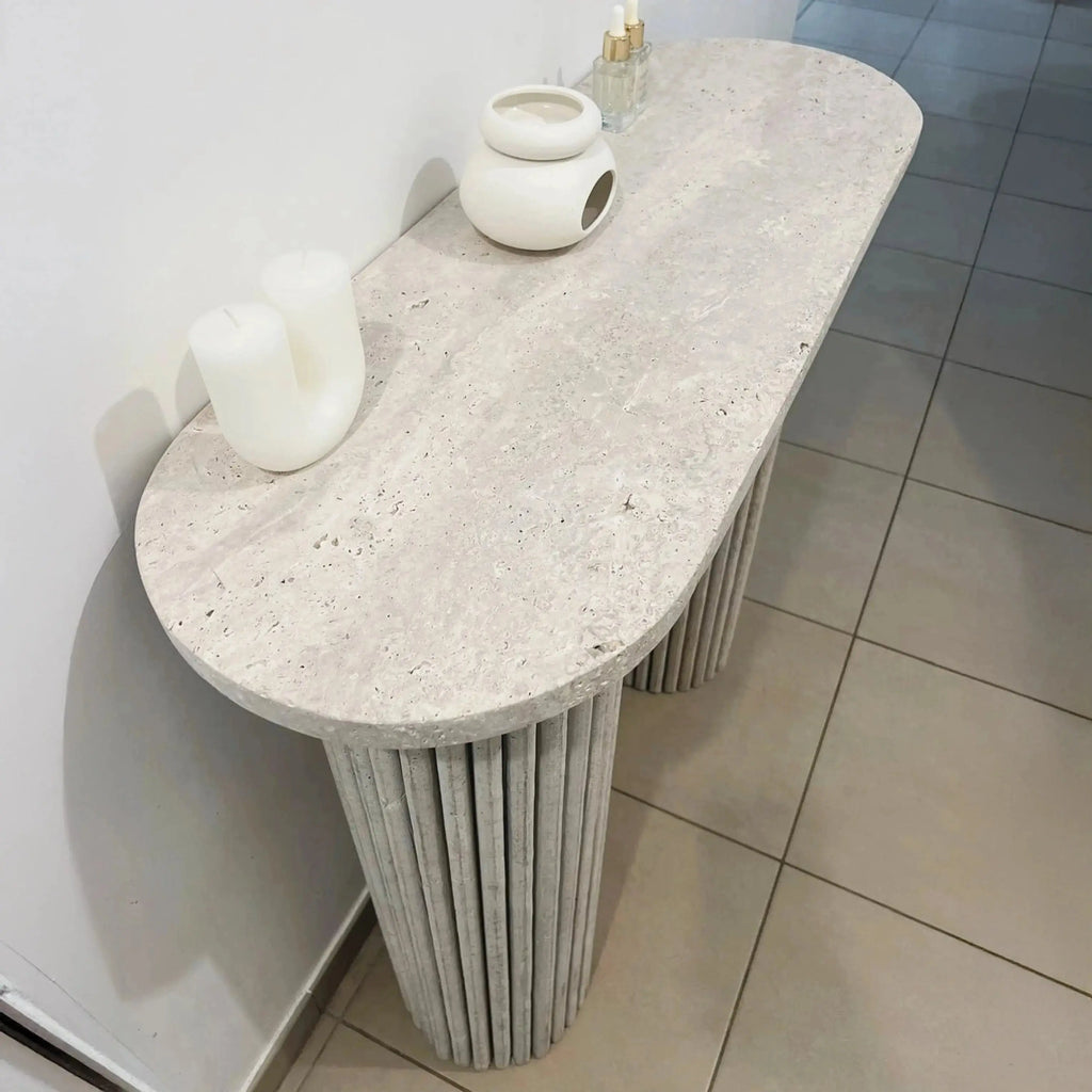 Console en Travertin ESSENCIAL - De 100 à 120 cm Hawali Home