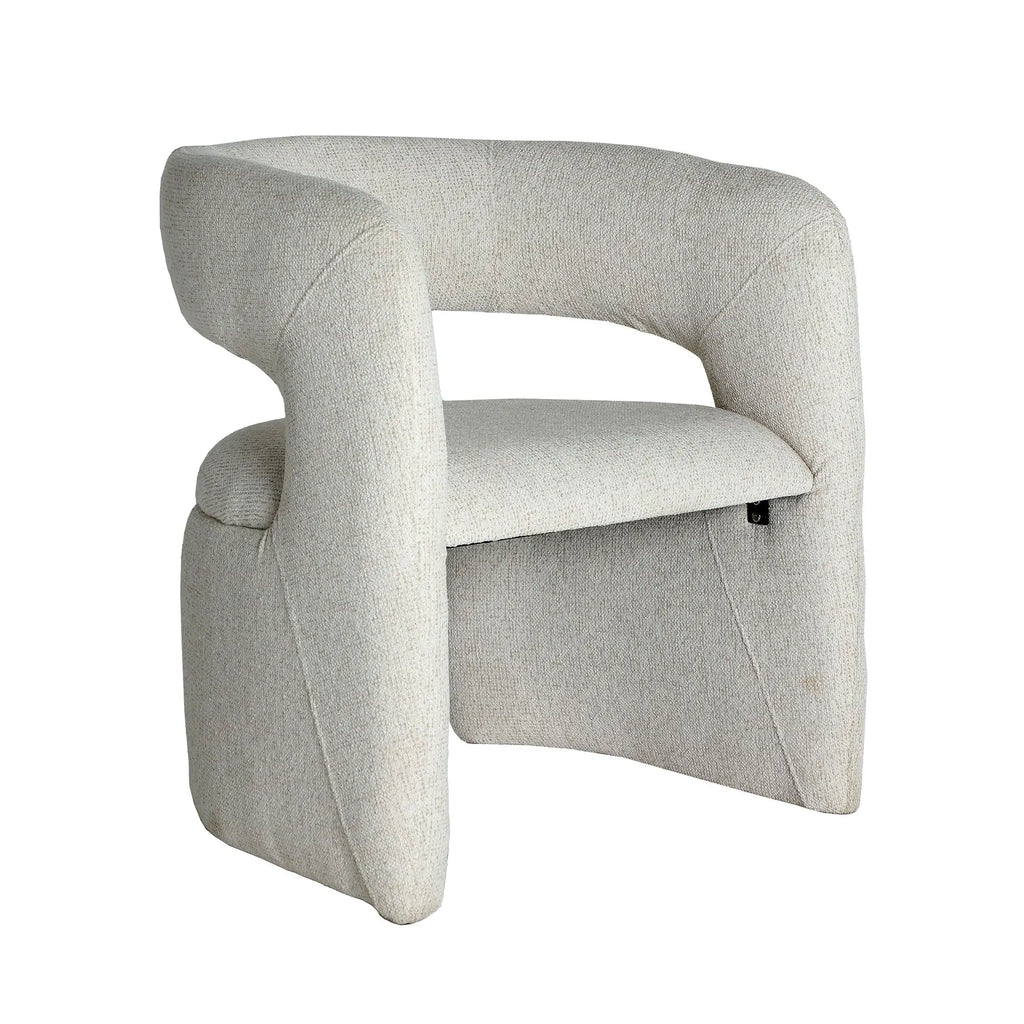 Fauteuil Incurvé en Tissu Beige HONEG - 66 x 67 cm KODU