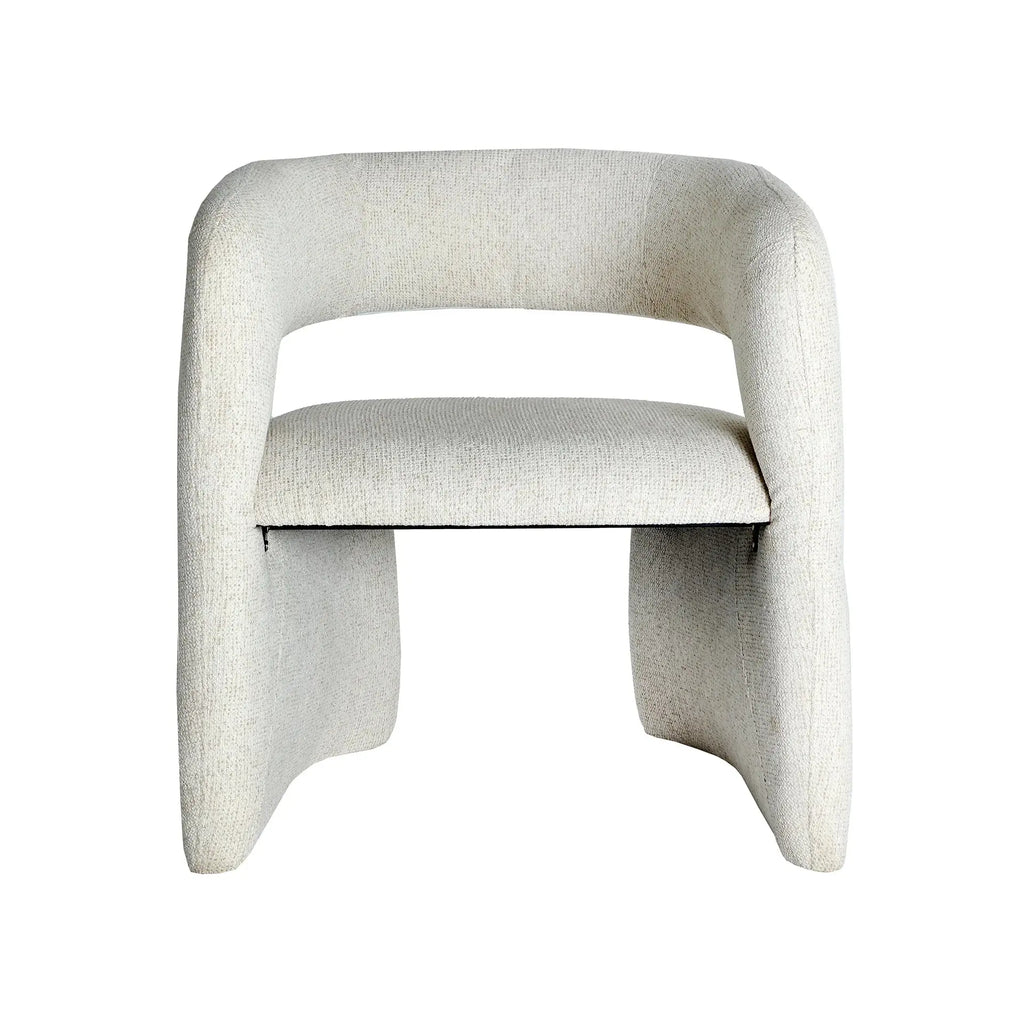 Fauteuil Incurvé en Tissu Beige HONEG - 66 x 67 cm KODU