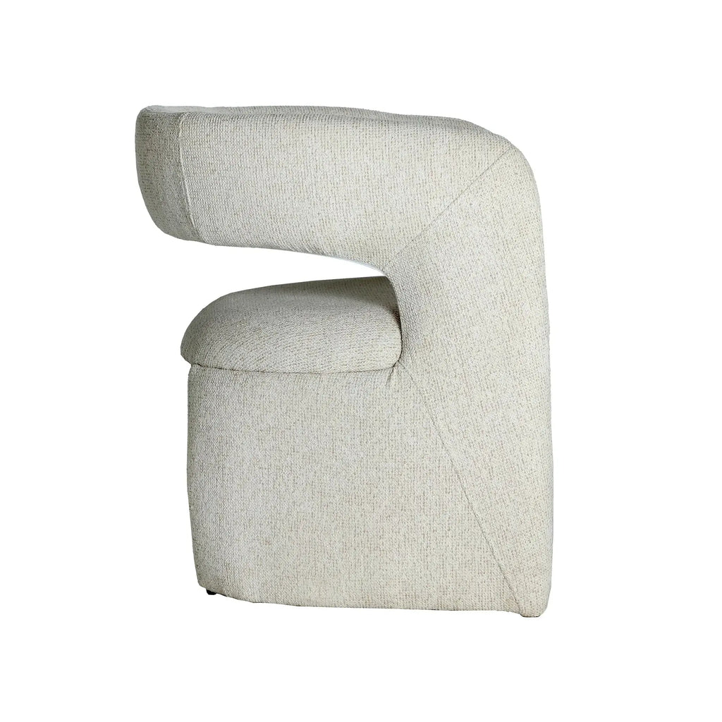 Fauteuil Incurvé en Tissu Beige HONEG - 66 x 67 cm KODU