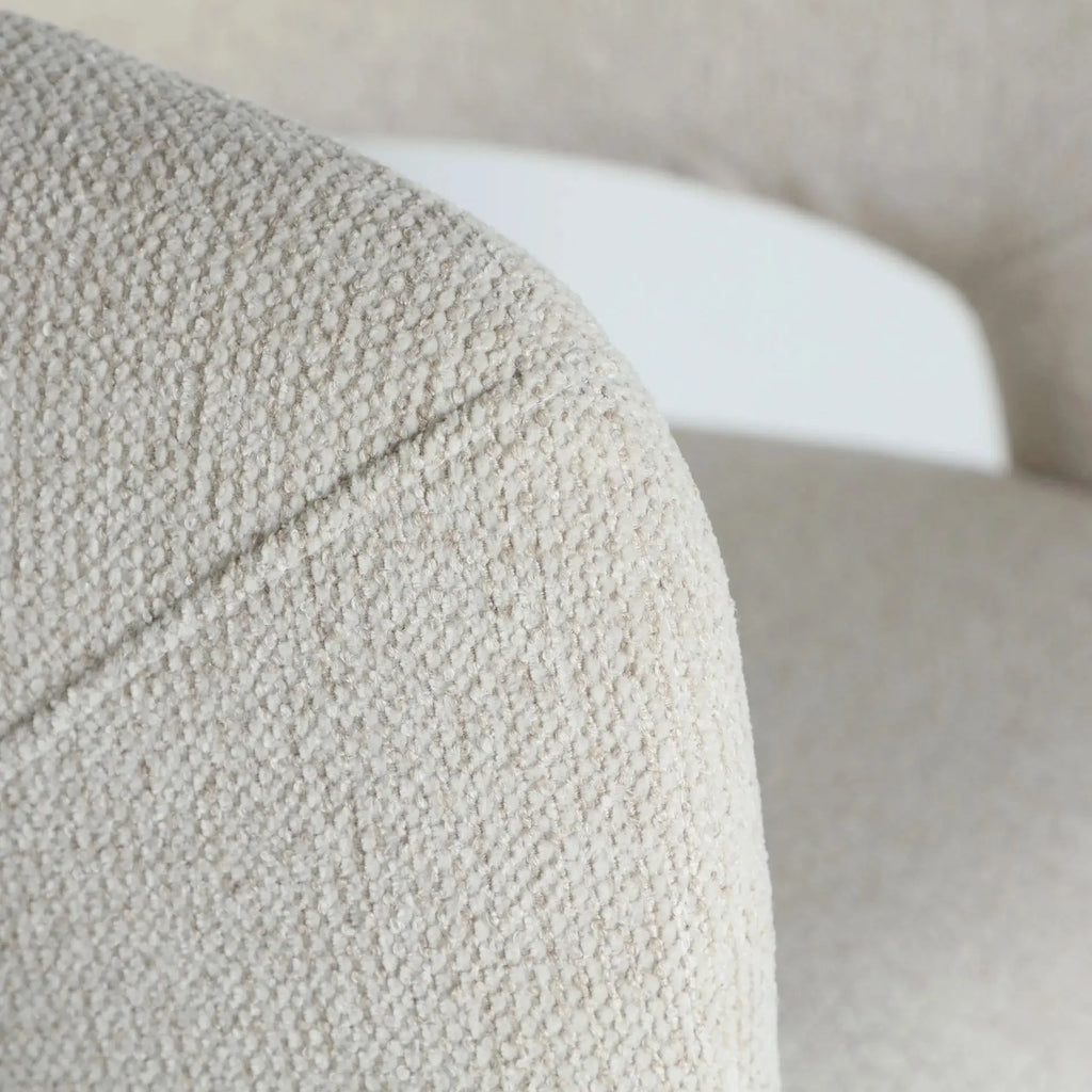 Fauteuil Incurvé en Tissu Beige HONEG - 66 x 67 cm KODU