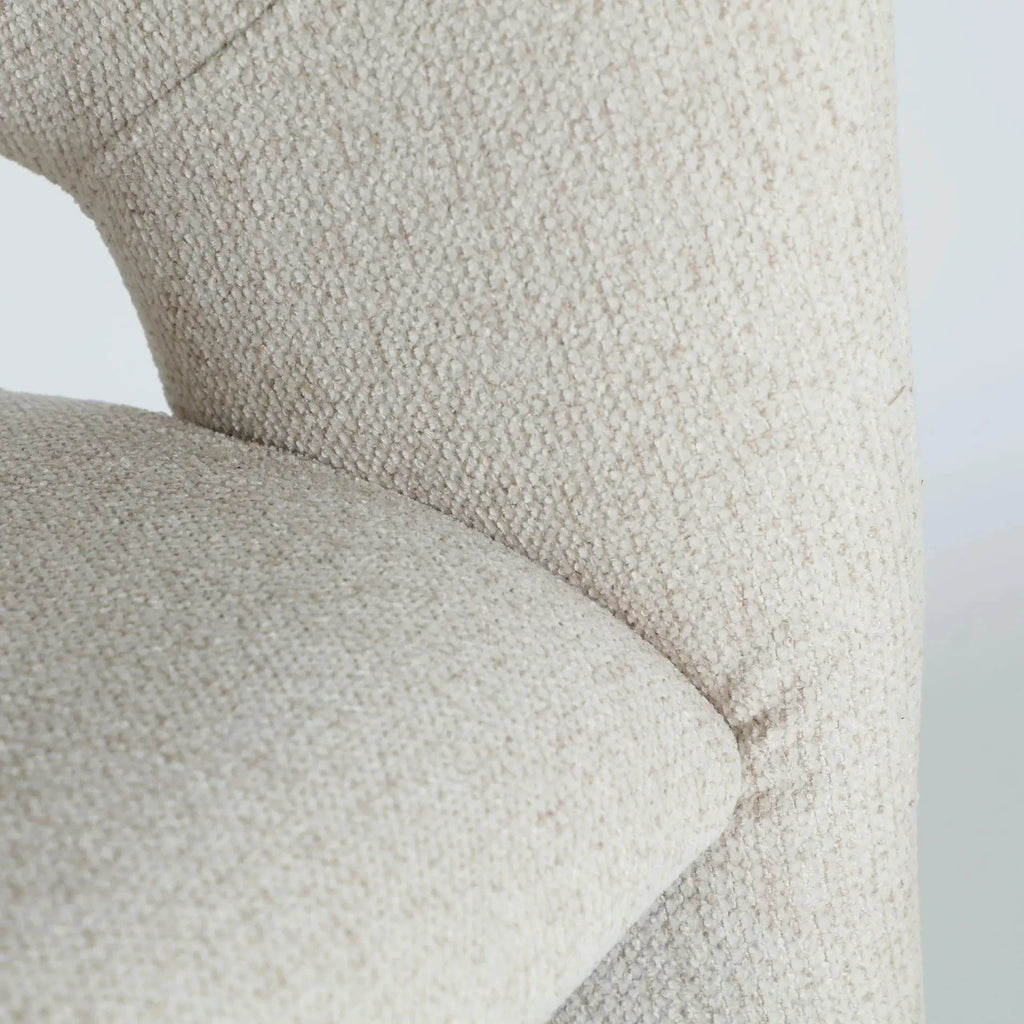 Fauteuil Incurvé en Tissu Beige HONEG - 66 x 67 cm KODU