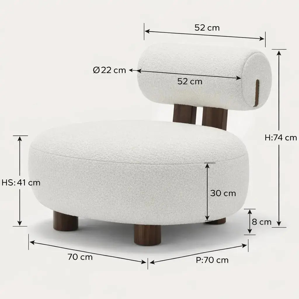 Fauteuil de Salon MONICA - 70 x 70 cm Hawali Home