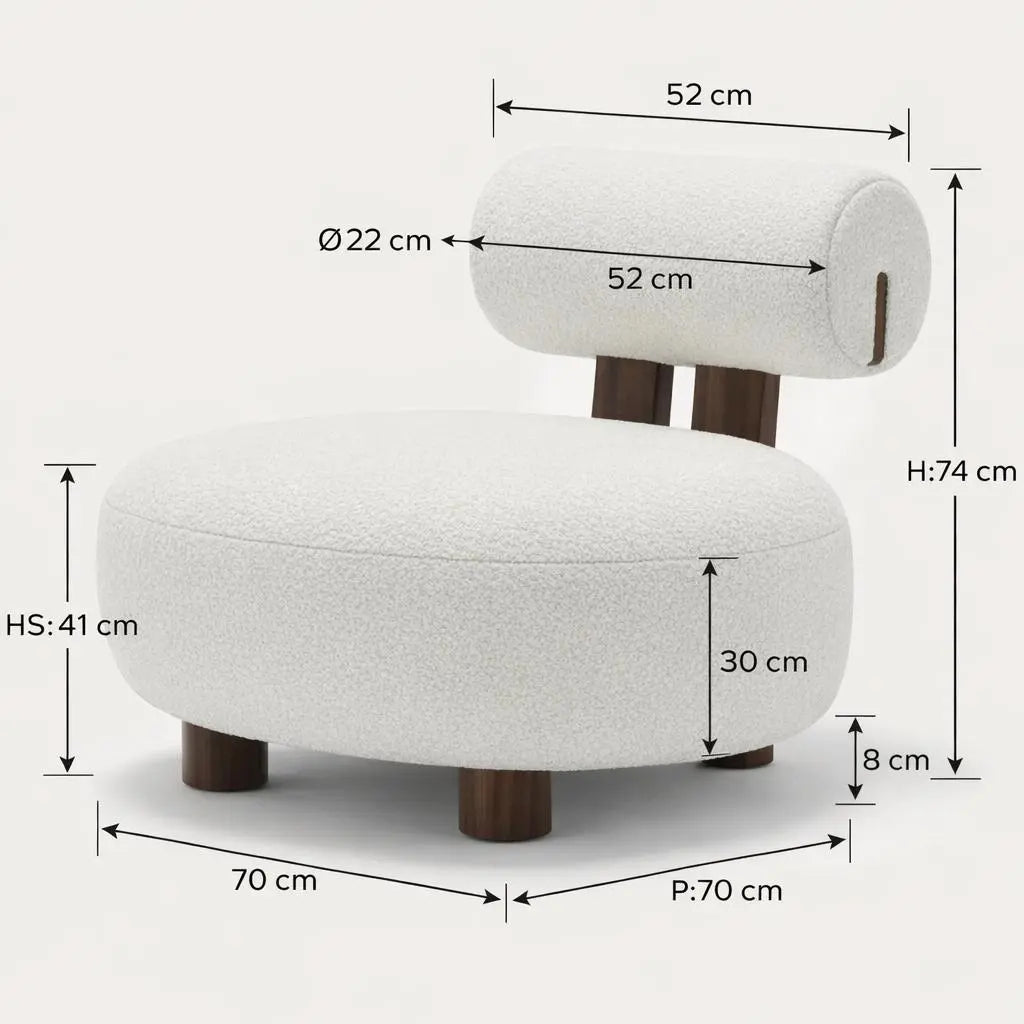 Fauteuil de Salon MONICA - 70 x 70 cm Hawali Home