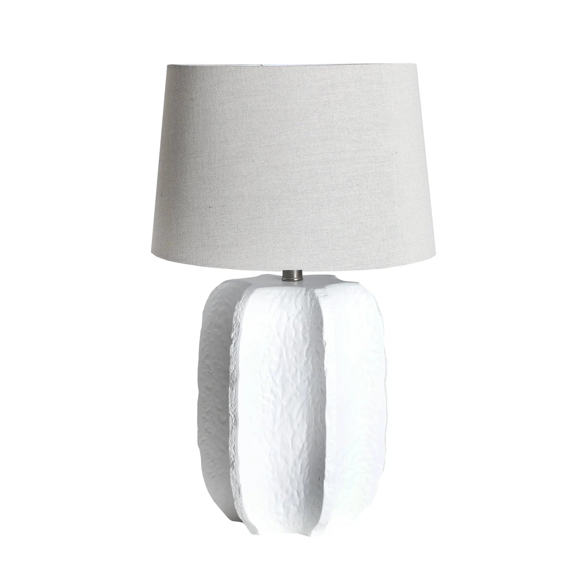 Lampe De Salon Queila céramique blanche design artisanal - 38 x 65 cm KODU