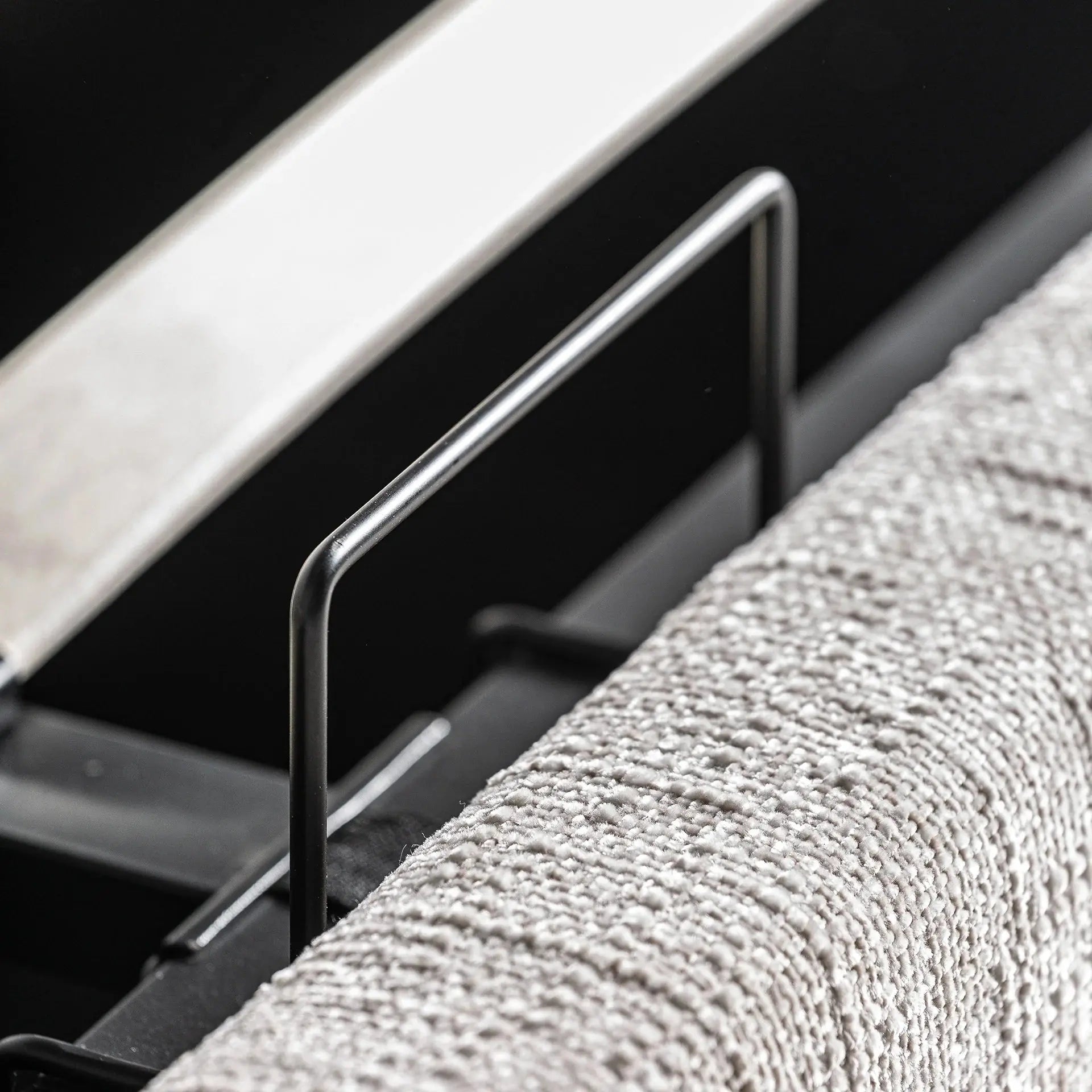 Lit Coffre 2 Places Gris Marbré VERNA - 160 x 200 cm KODU