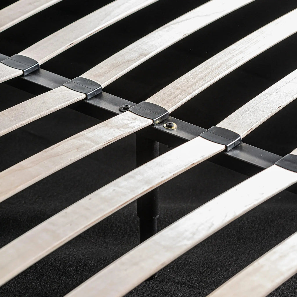 Lit Coffre 2 Places Gris Marbré VERNA - 160 x 200 cm KODU