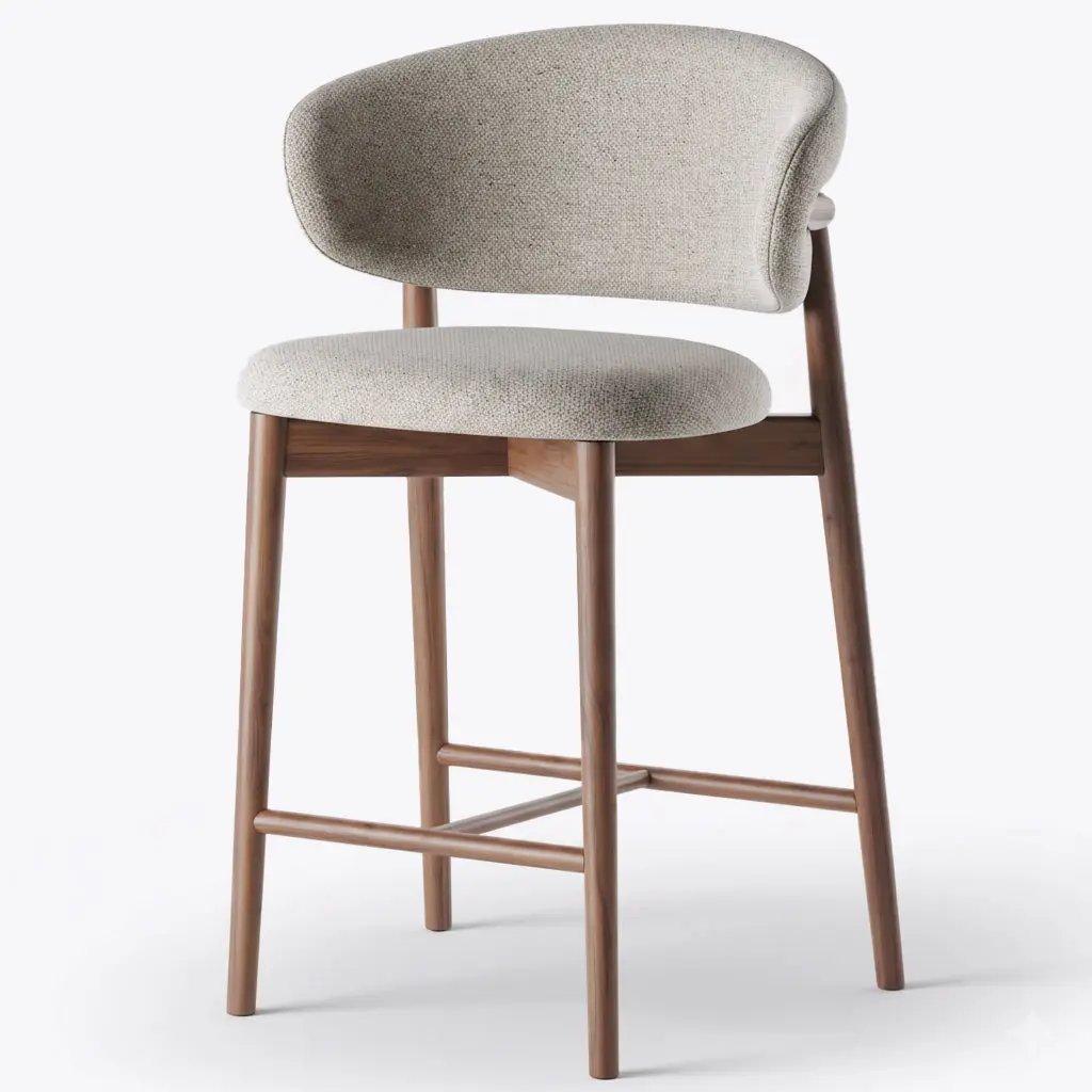 Chaise de Bar en Bois LOLY - 50 x 46 cm Hawali Home