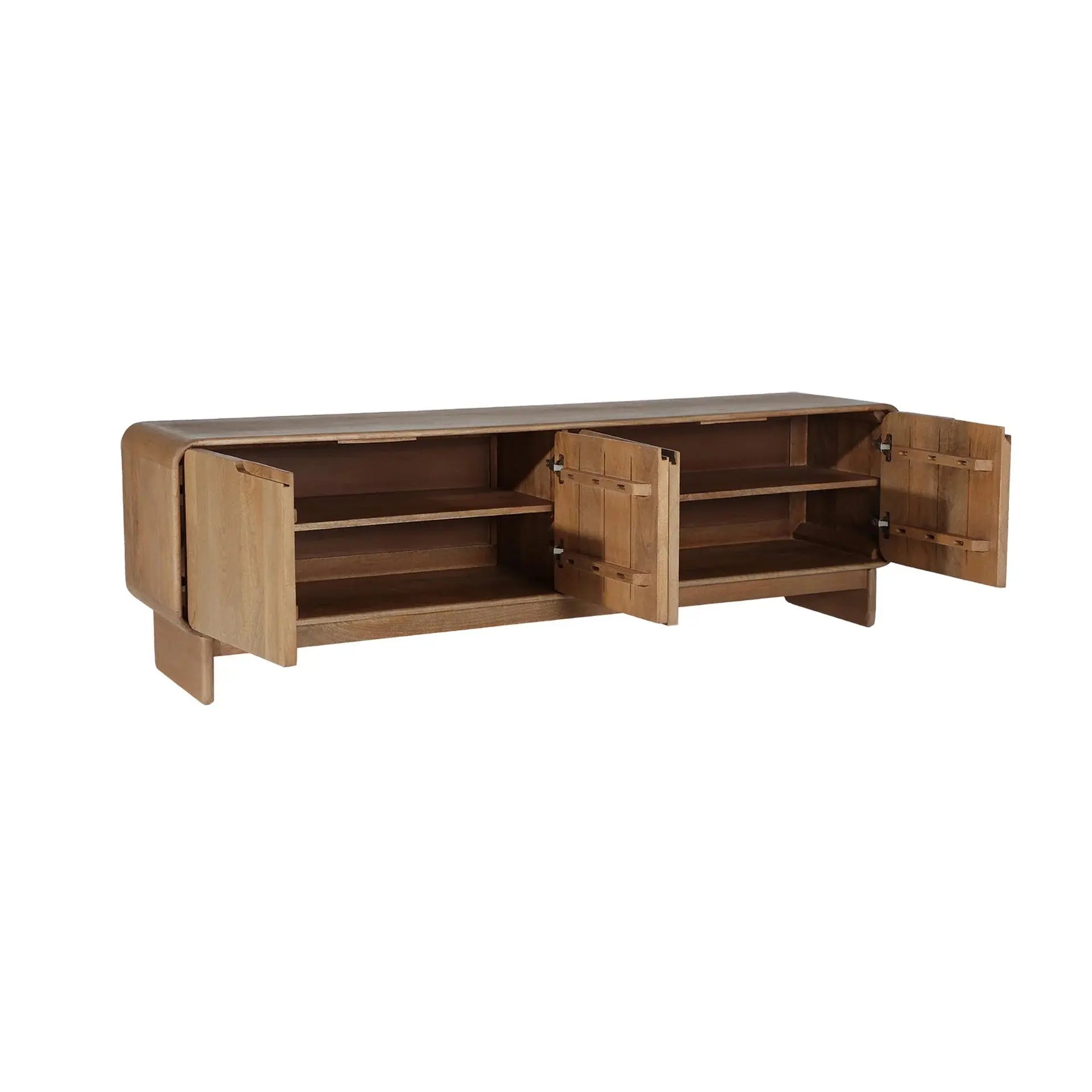 Meuble Tv en Bois de Manguier Brun Clair CANADA - 180 x 40 cm KODU