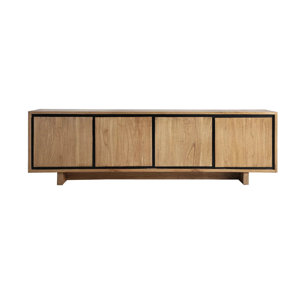 Meuble Tv en Bois de Mindi Brun Clair OSBY - 180 x 40 cm KODU