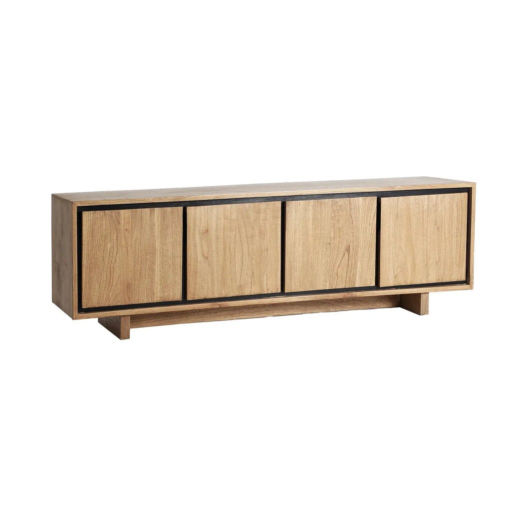 Meuble Tv en Bois de Mindi Brun Clair OSBY - 180 x 40 cm KODU