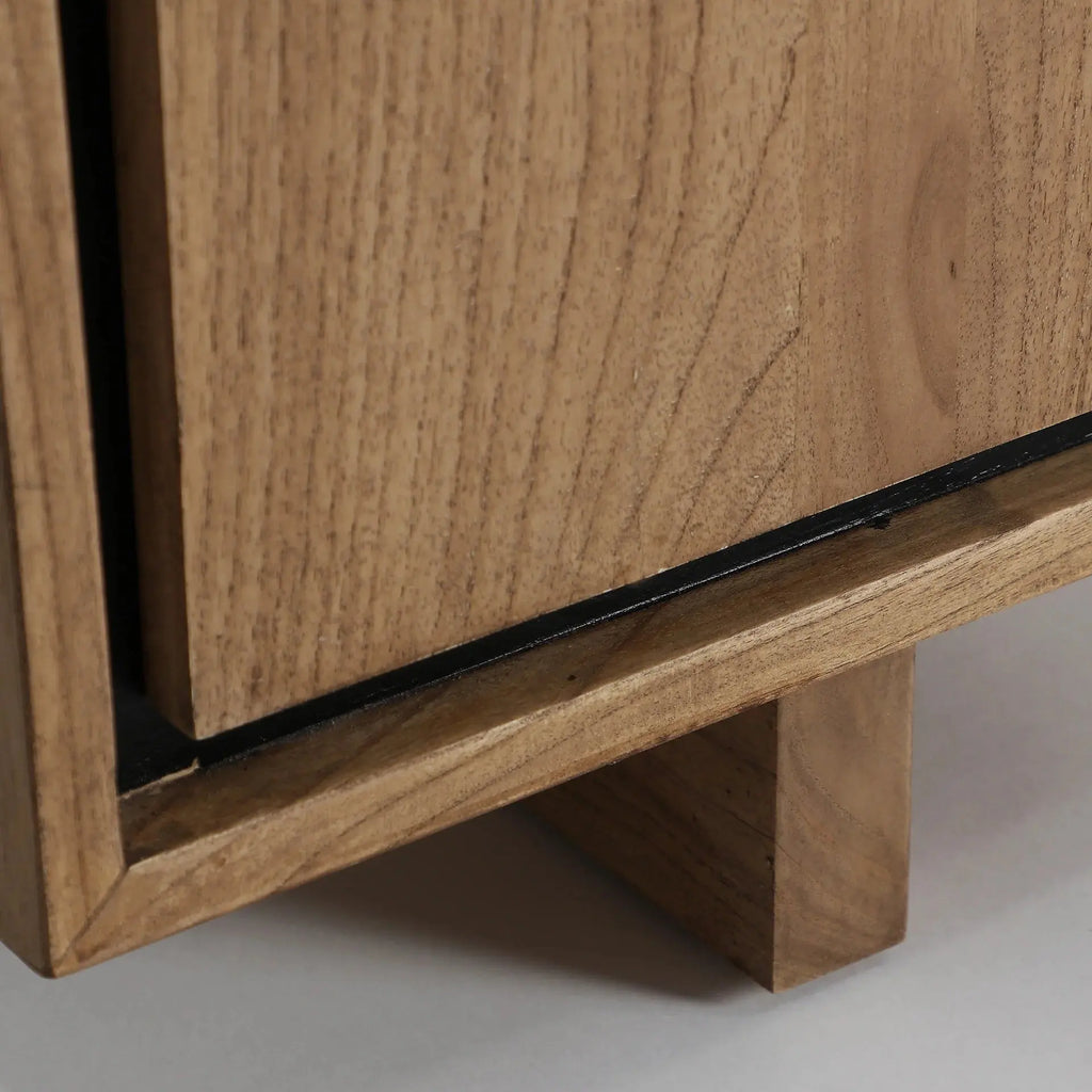 Meuble Tv en Bois de Mindi Brun Clair OSBY - 180 x 40 cm KODU