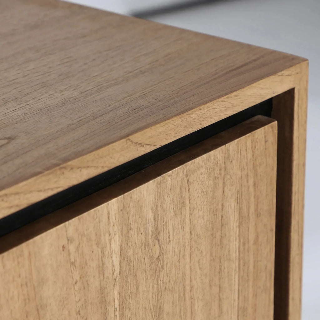 Meuble Tv en Bois de Mindi Brun Clair OSBY - 180 x 40 cm KODU